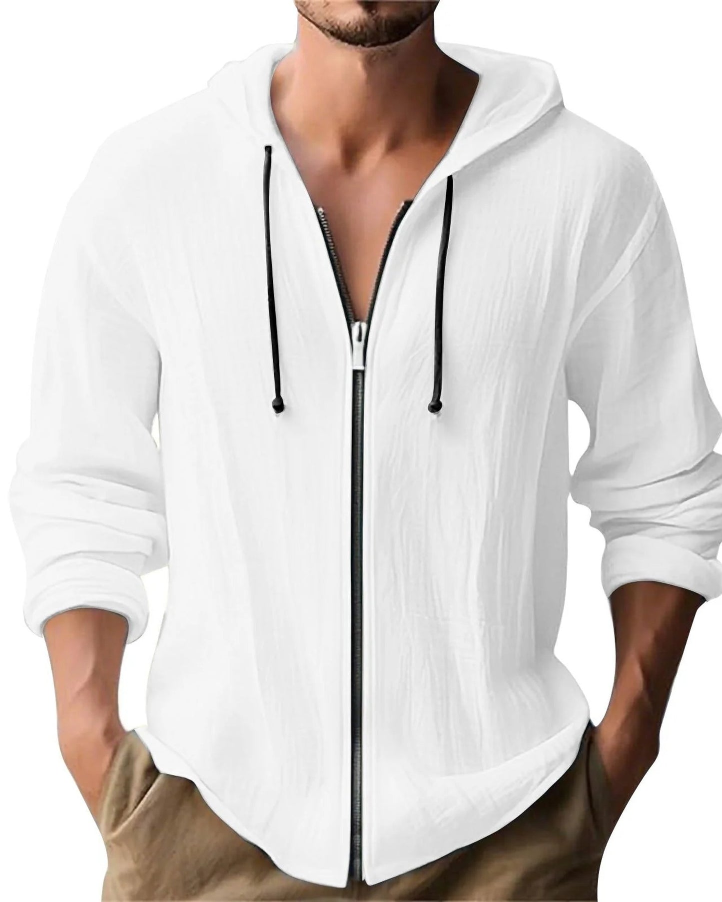 Franco Heren Vest | Ritsluiting Voor | Capuchon Met Koord
