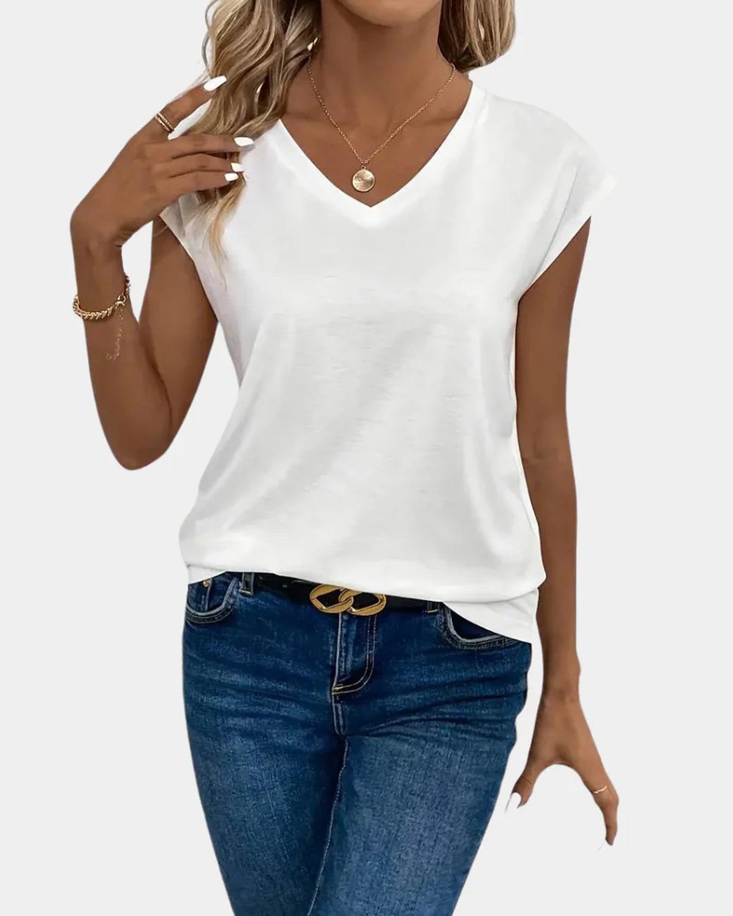 Gervaise Dames Top | V-Hals | Korte Mouwen
