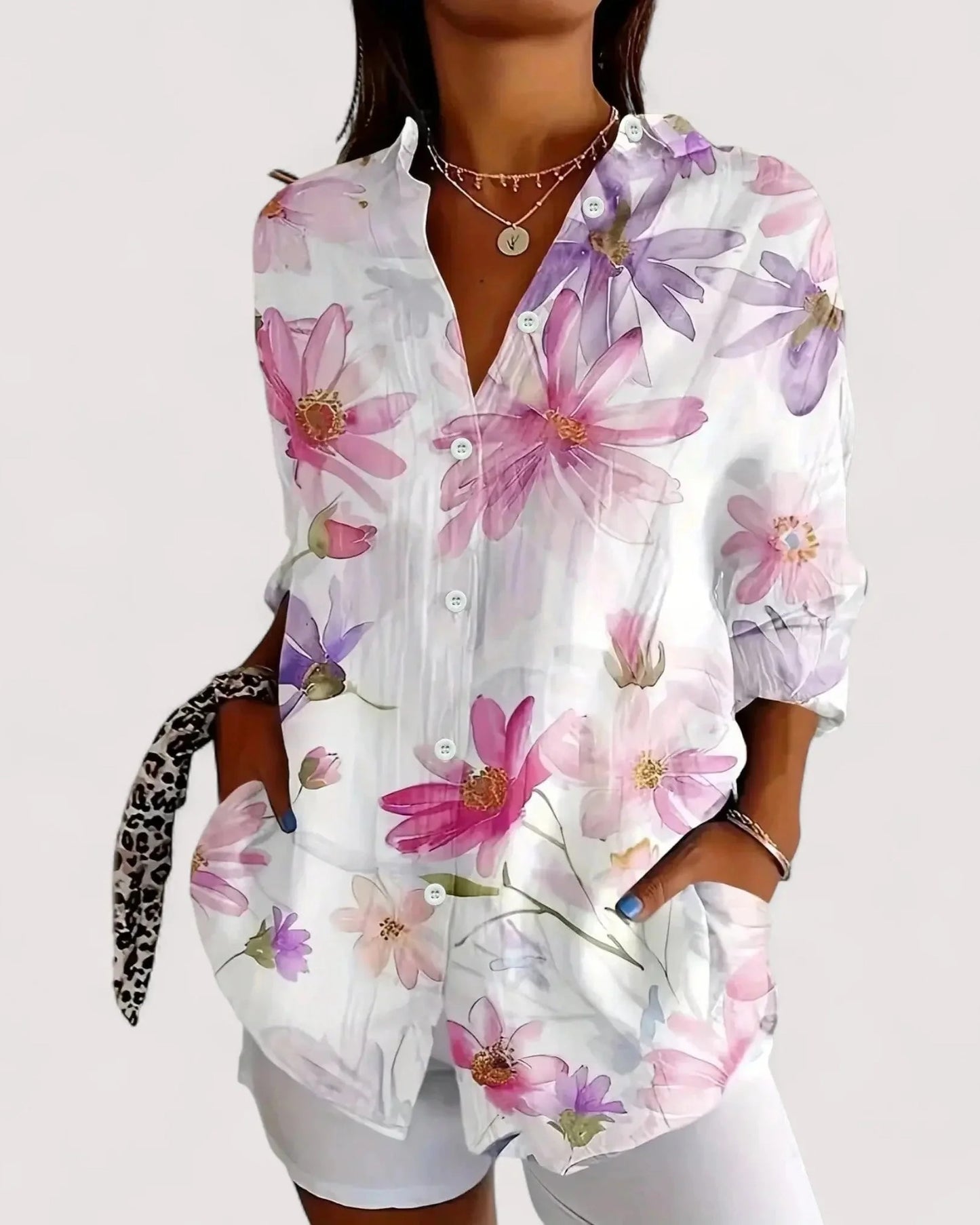 Robinette Dames Blouse | Abstract Print | Oversized Pasvorm