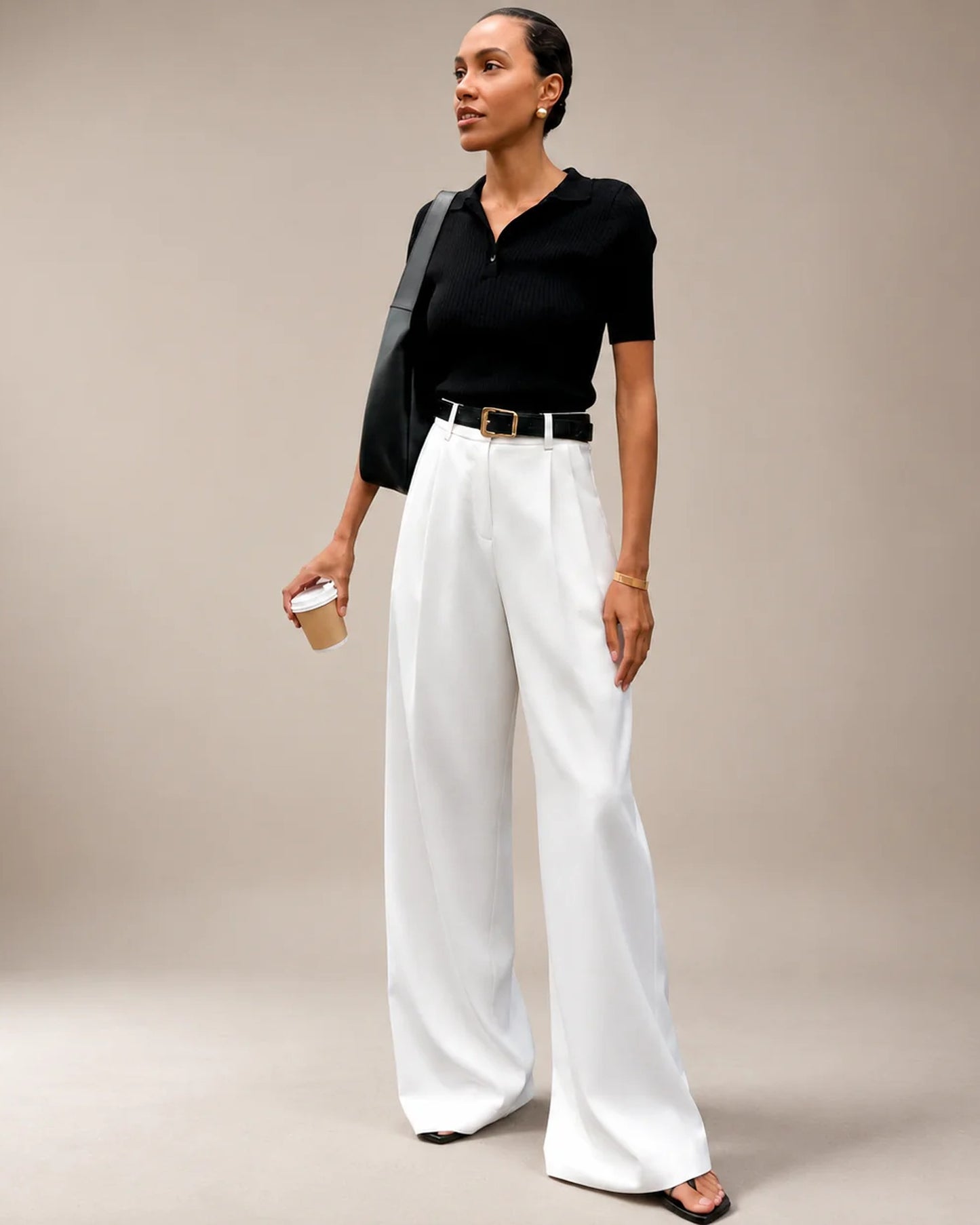 Reine-Marie Dames Broek | Wijde Pijpen | Hoge Taille