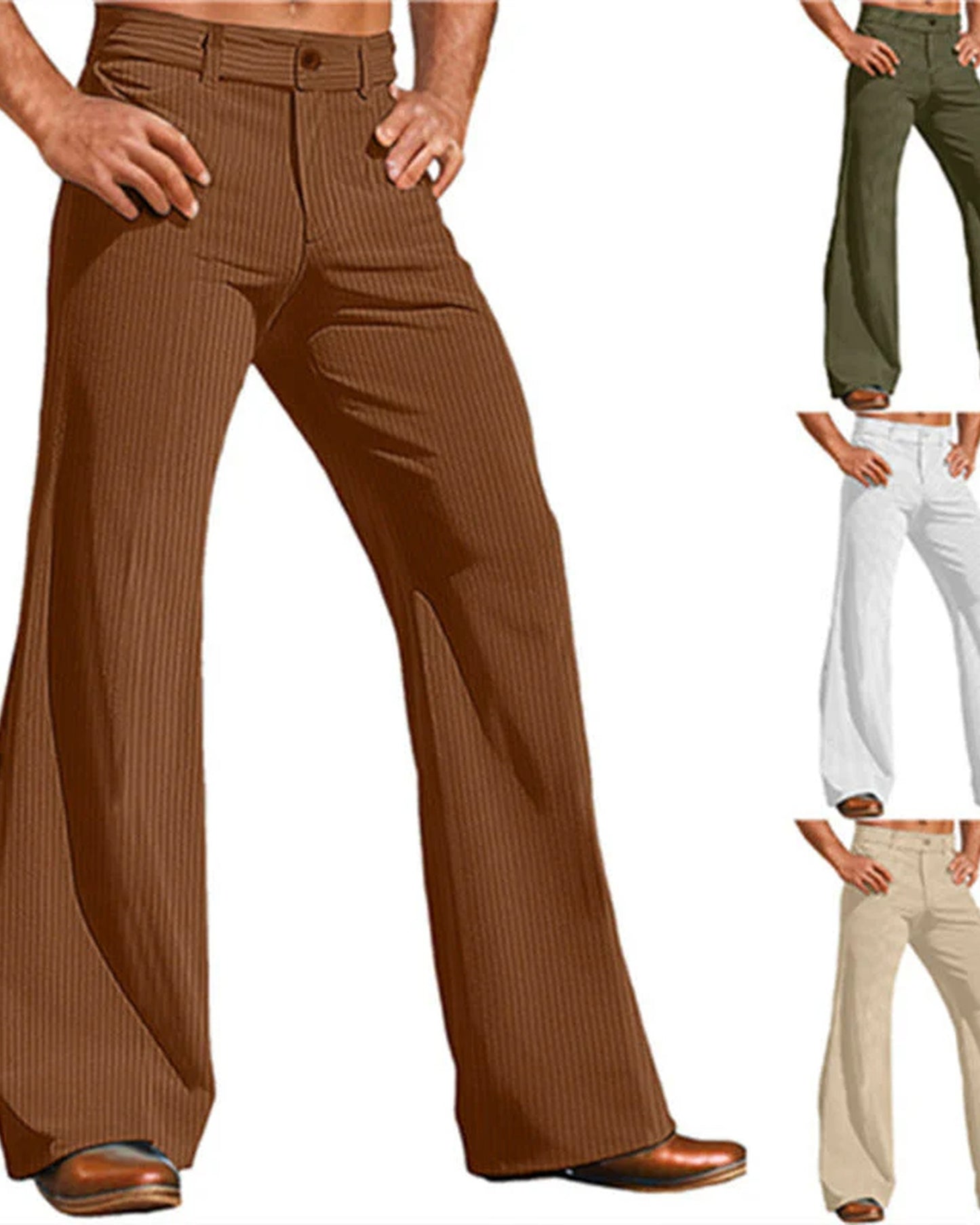 Fortunato Men's Trousers | Ribbed Fabric | Wide Fit