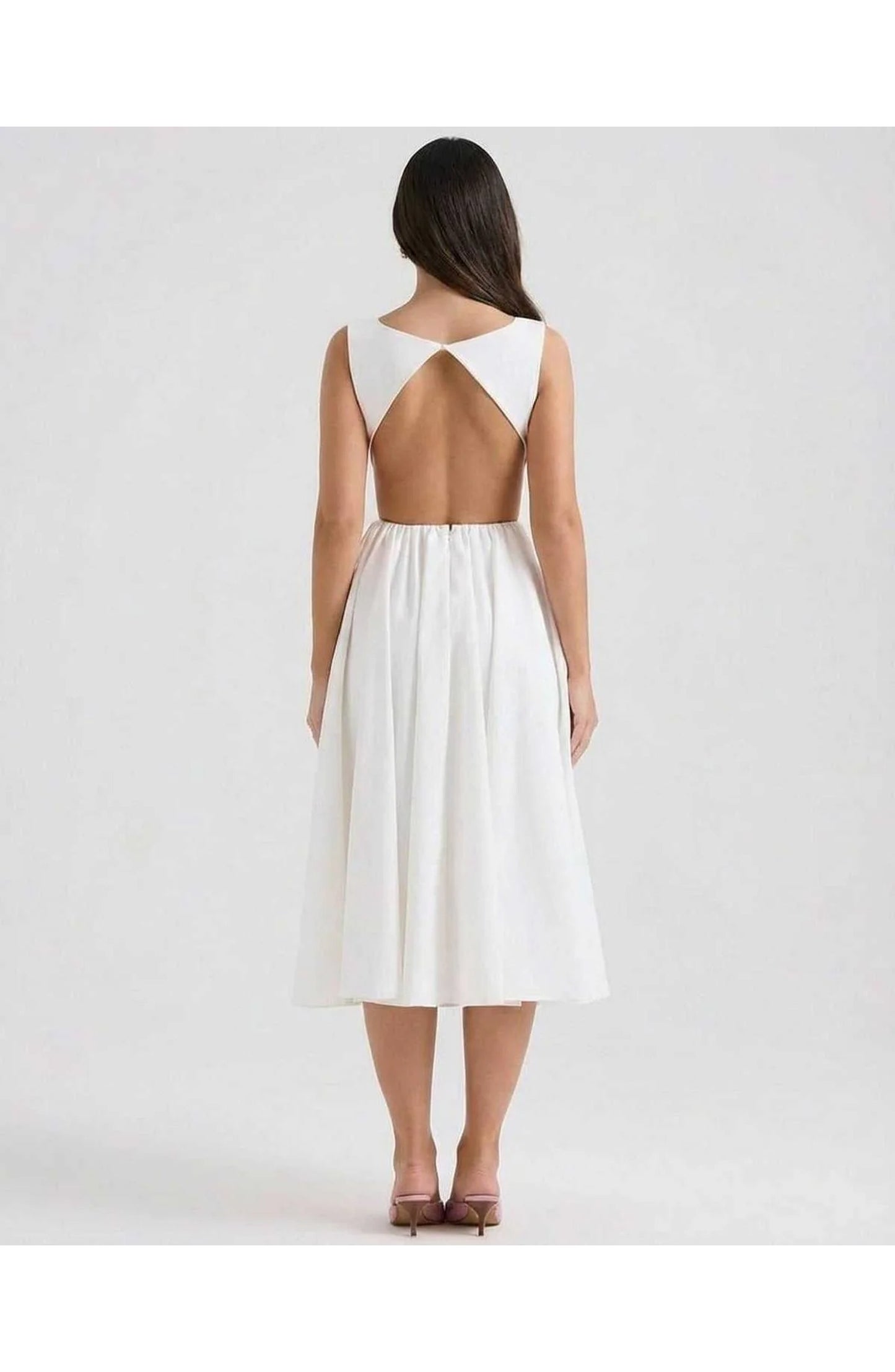 Women's Midi Dress | Boat Neck | Flared Skirt