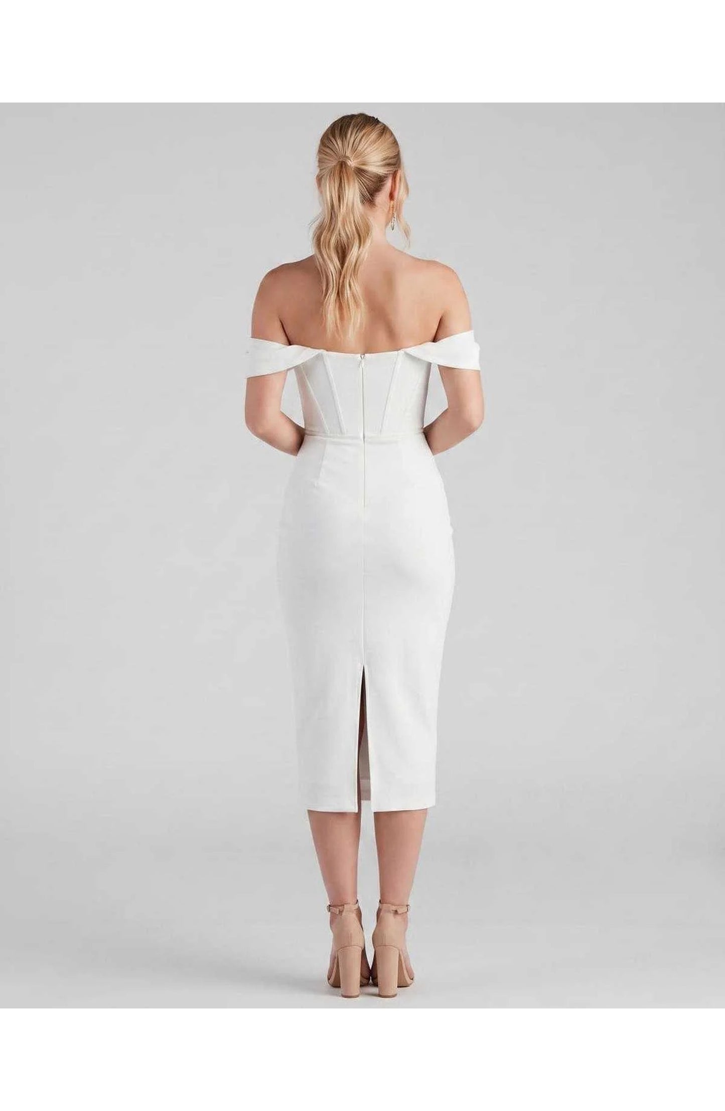 Judith Women's Midi Dress | Off-Shoulder | Bodycon Fit