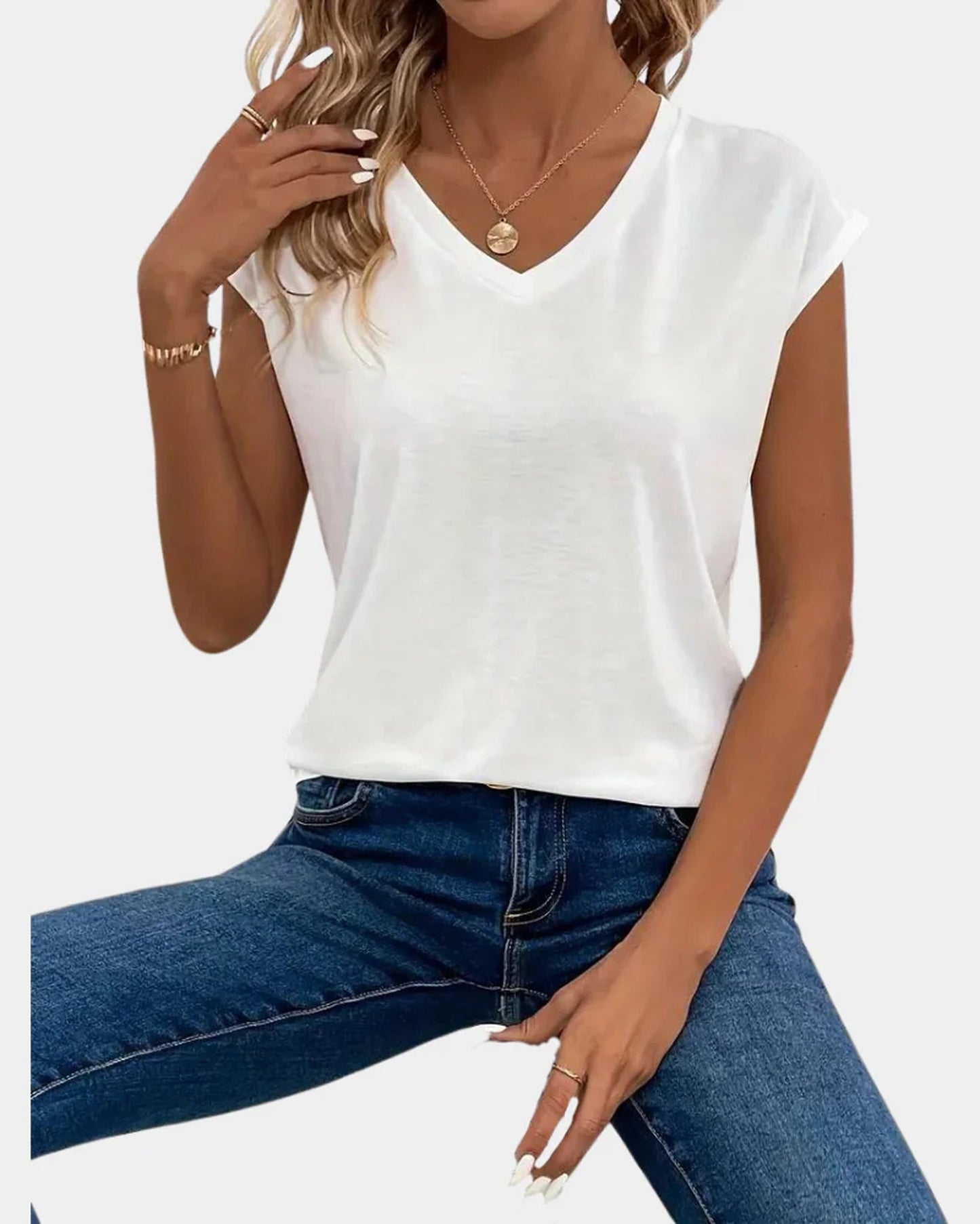 Gervaise Dames Top | V-Hals | Korte Mouwen