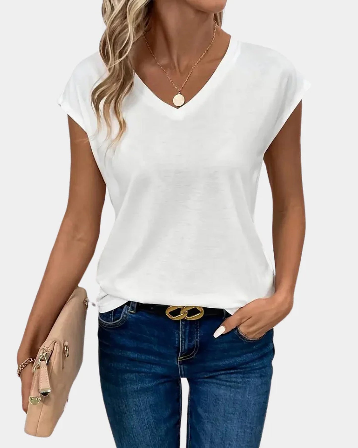Gervaise Dames Top | V-Hals | Korte Mouwen