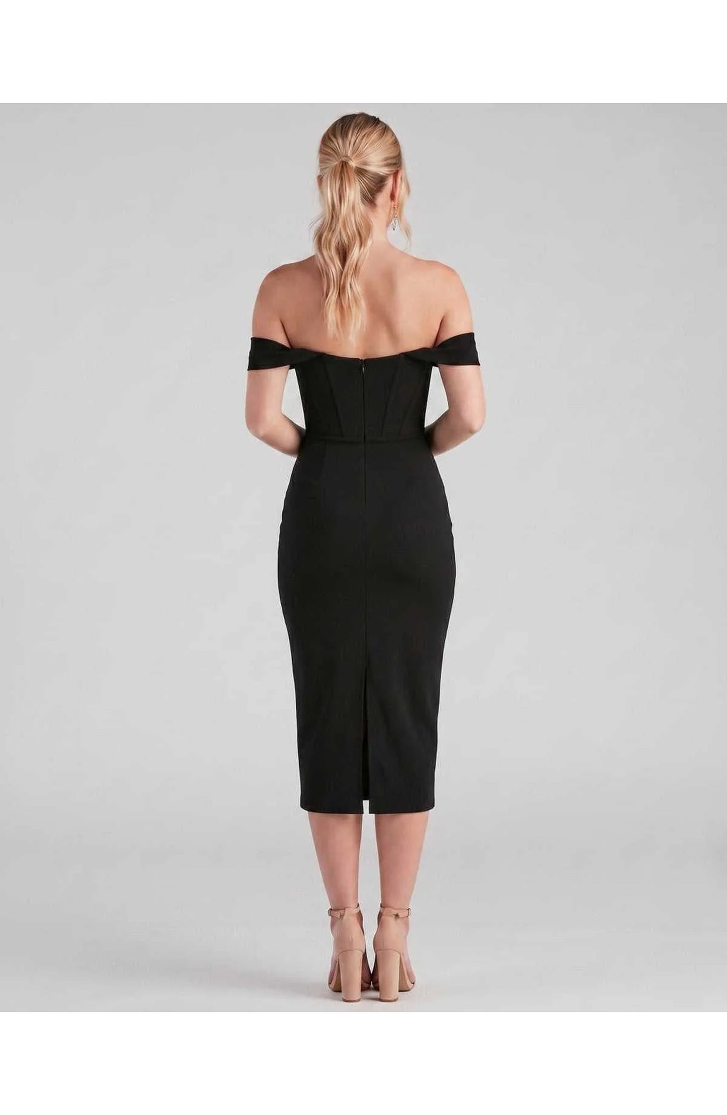 Judith Women's Midi Dress | Off-Shoulder | Bodycon Fit