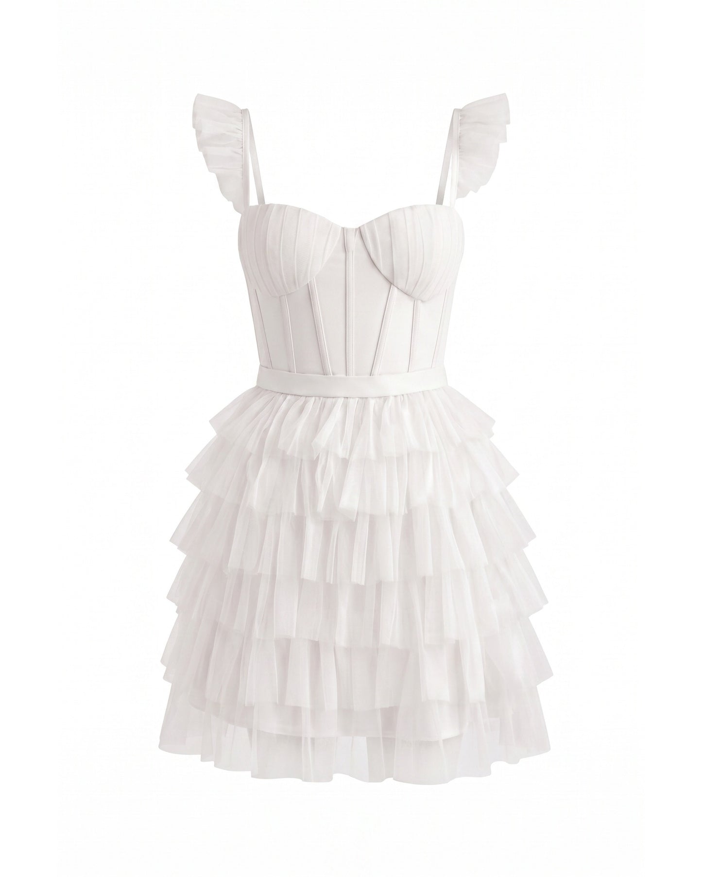 Annick Women's Mini Dress | Layered Tulle Skirt | Stitched Bustier Bodice