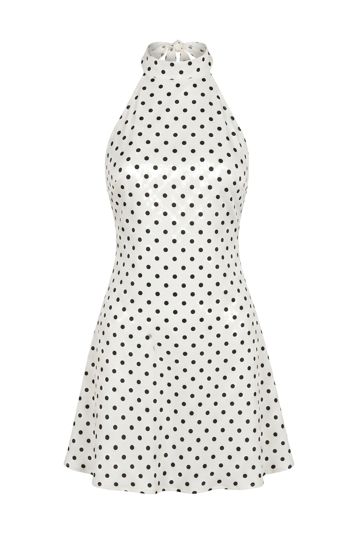 Fidèle Damska Mini Sukienka | Dekolt-halter | Otwarte Plecy | Groszki