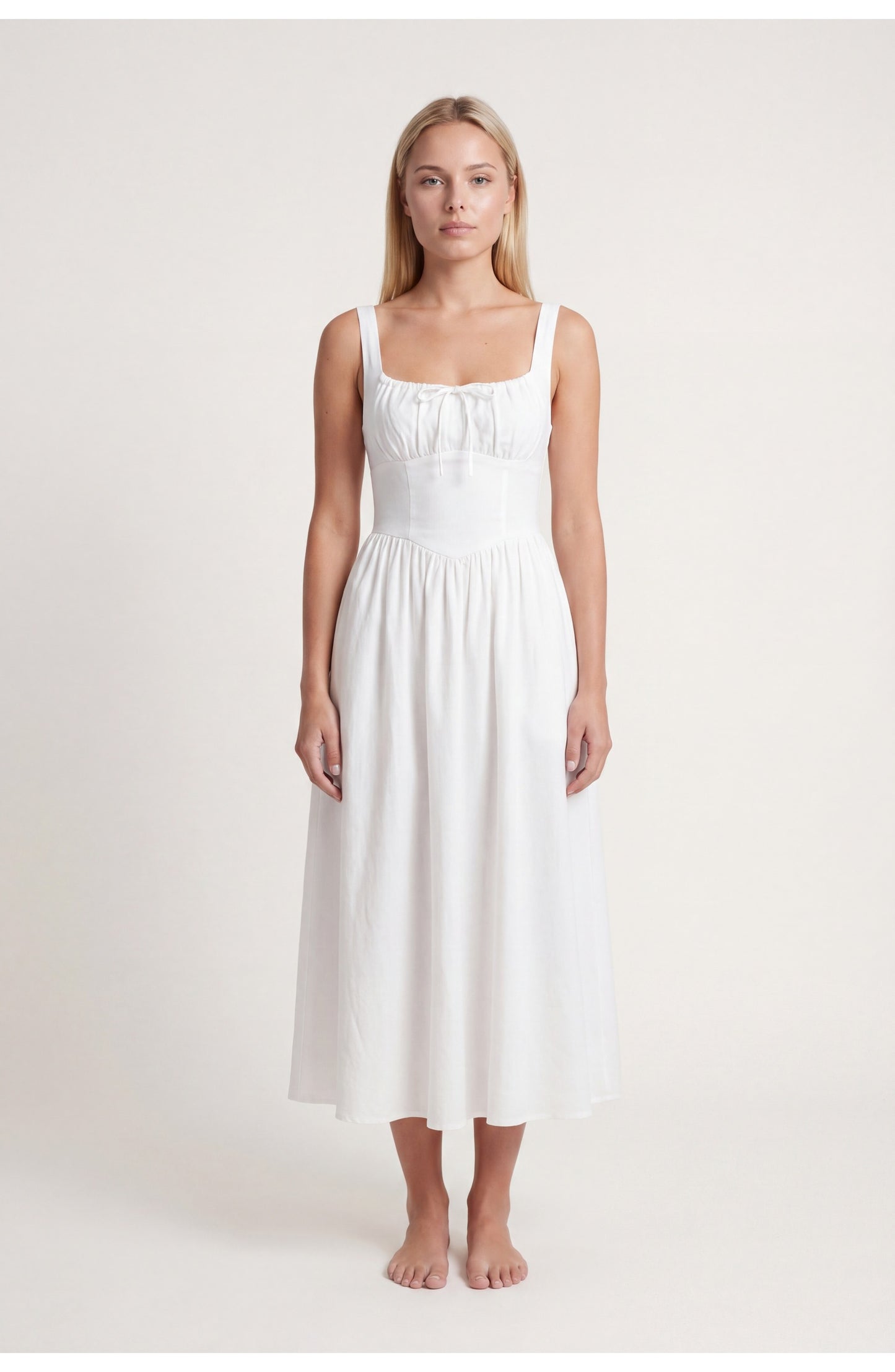 Dames Midi Jurk | Corset Lijfje | Geplooide Rok
