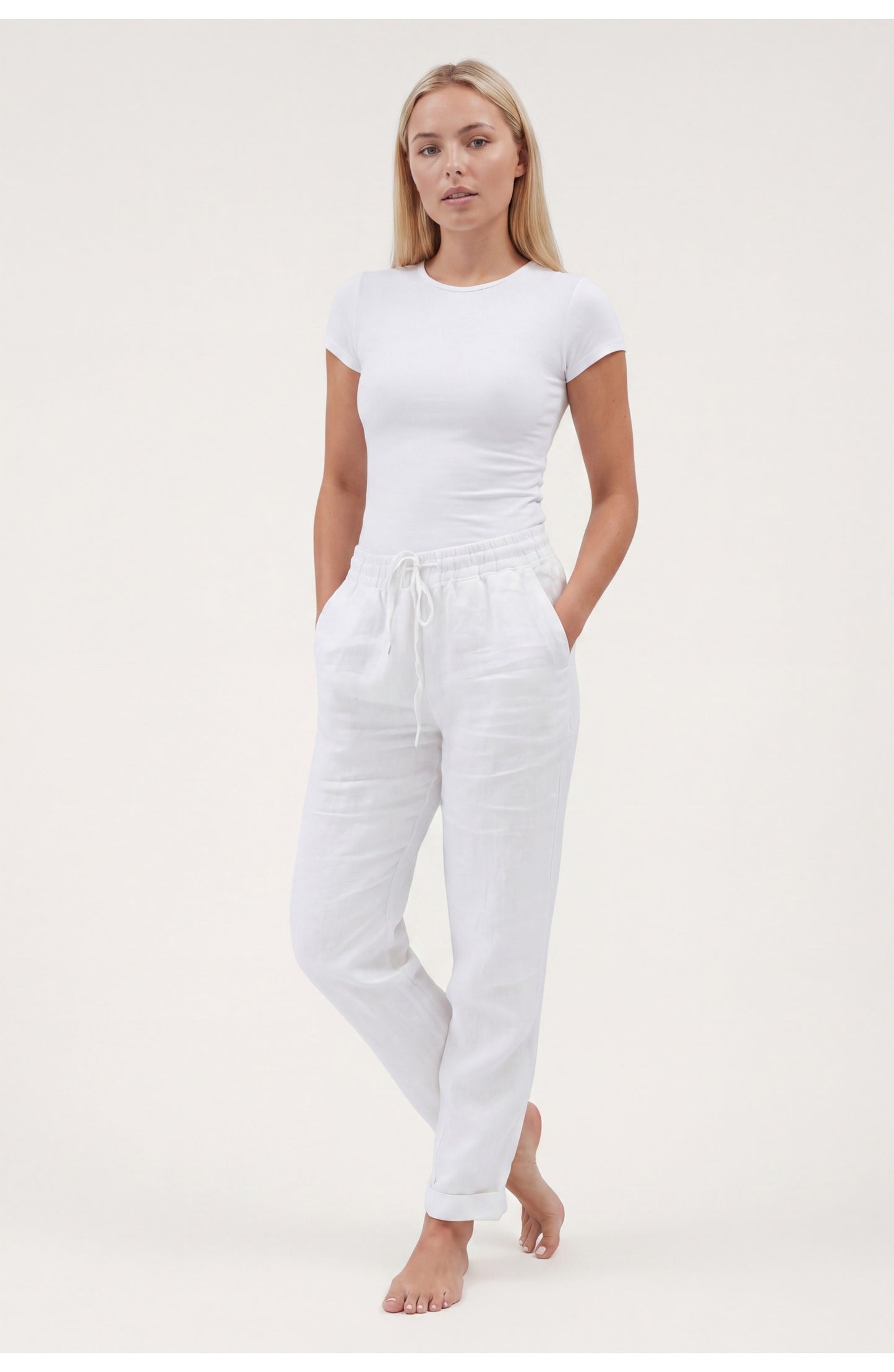Fabienne Dames Broek | Elastische Taille | Rechte Pijpen