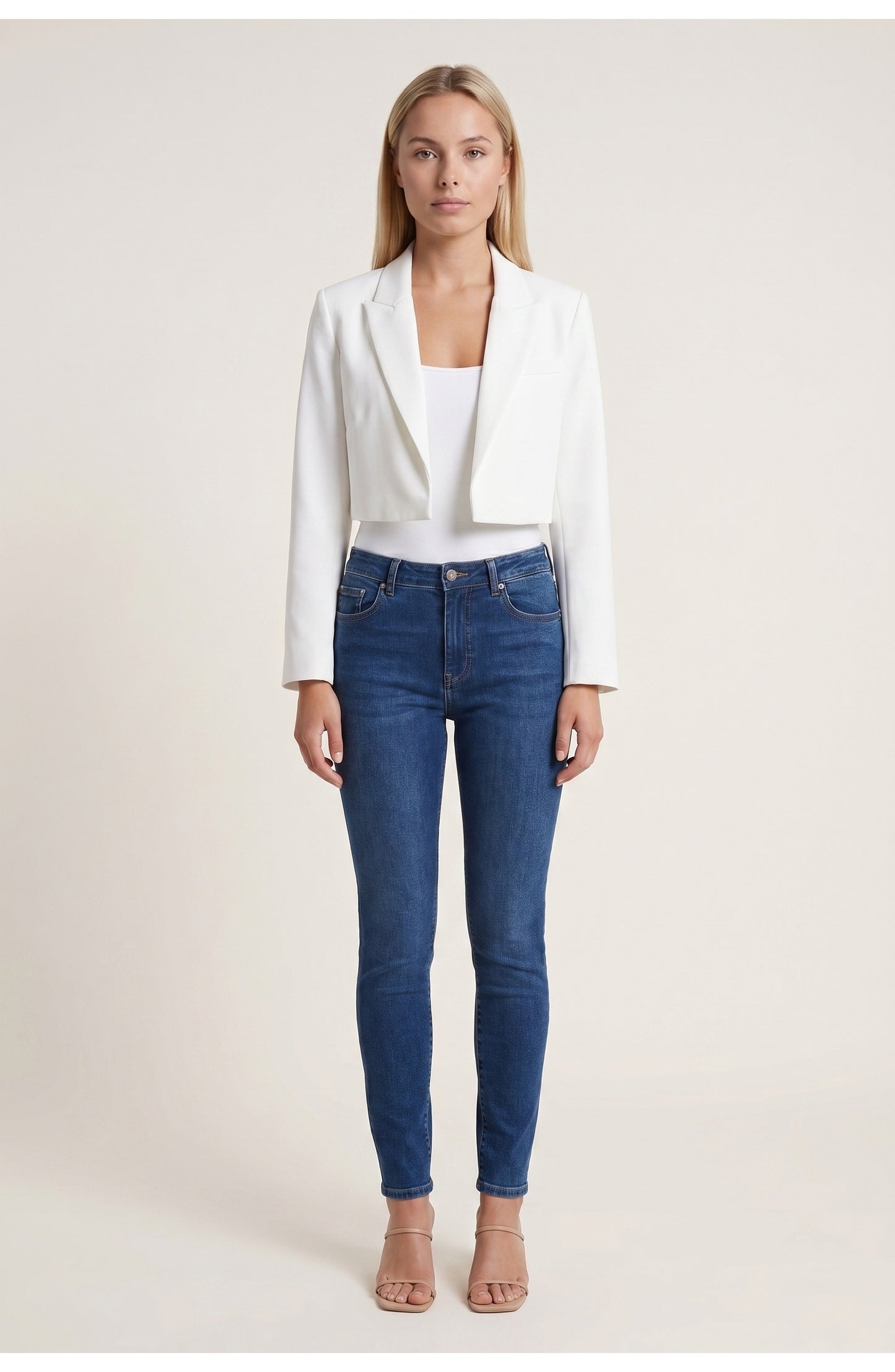 Paulette Dames Blazer | Cropped Lengte | Revers Kraag