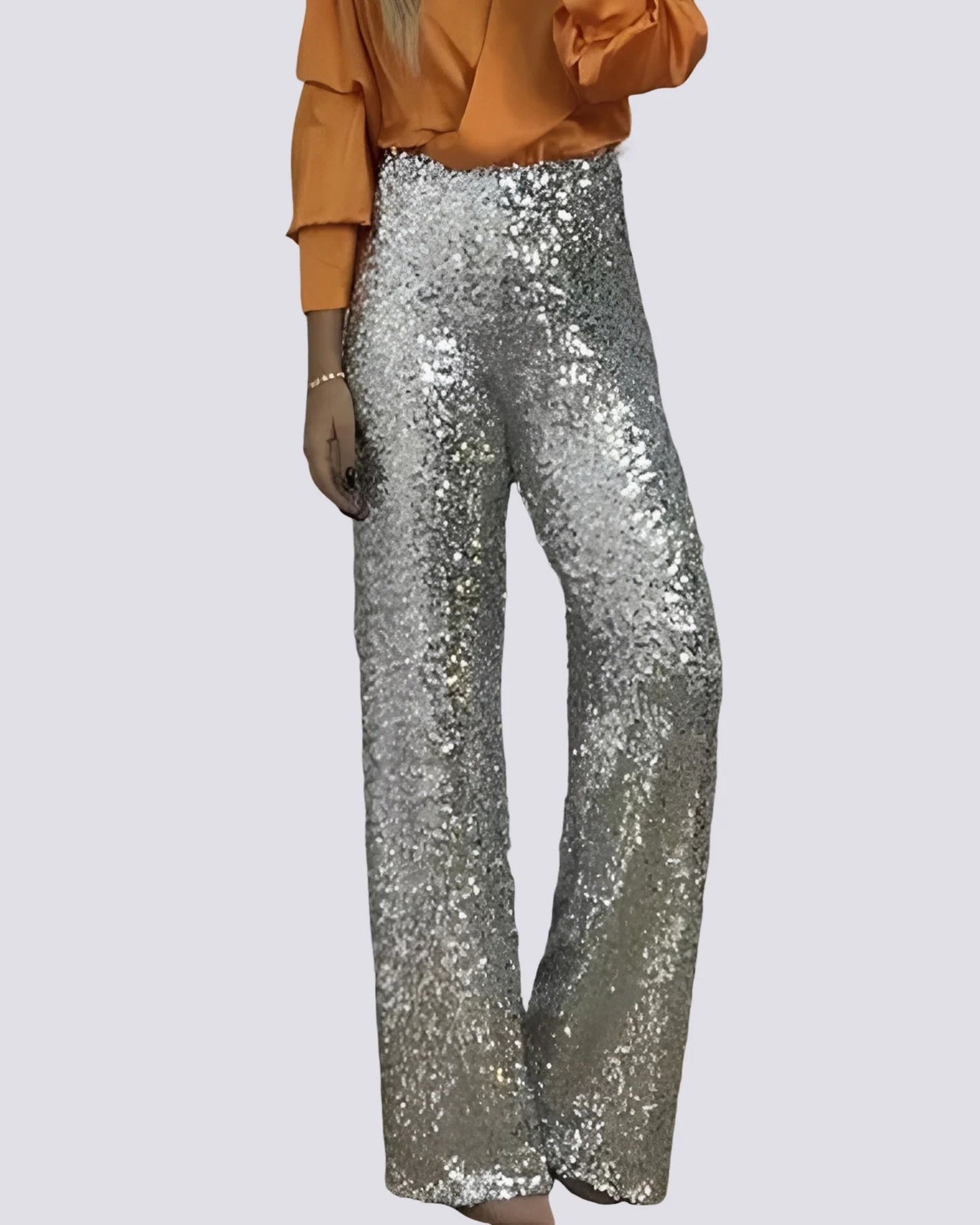 Philberte Dames Broek | Pailletten | Wijde Pijpen