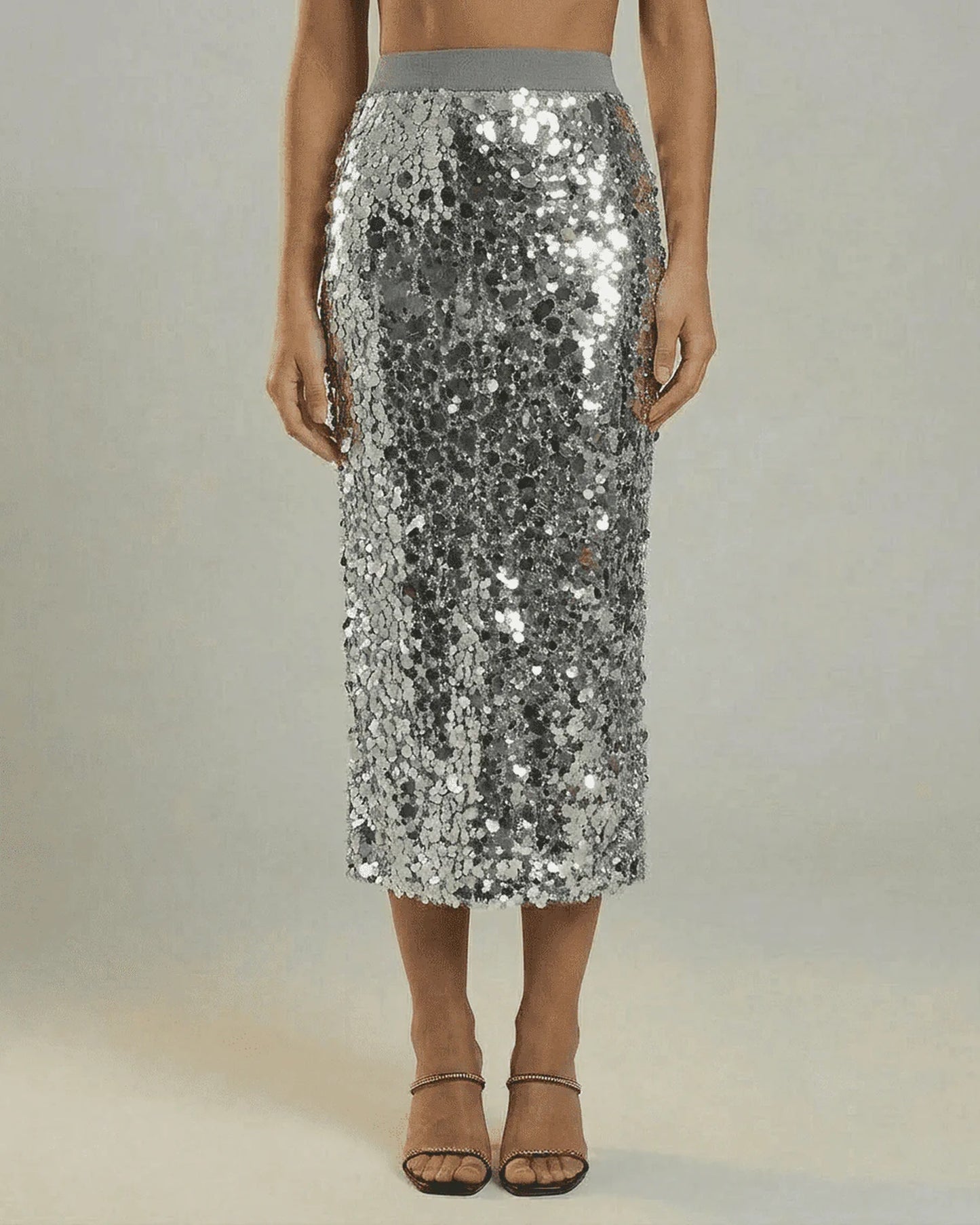 Sixtine Dames Midi Rok | Pailletten | Rechte Pasvorm