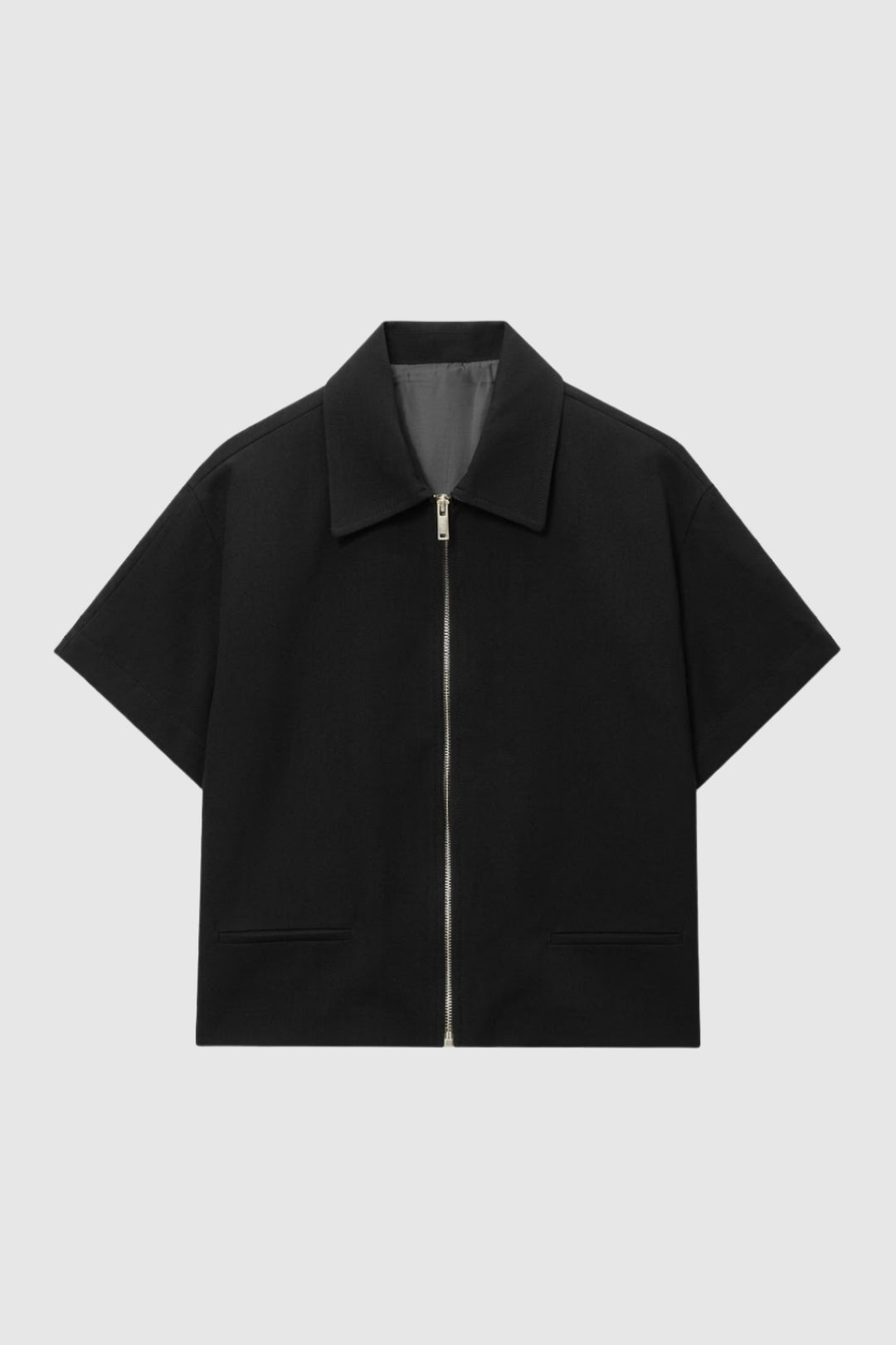 Odette Women's Blouse Jacket | Oversized Fit | Short Sleeves With Zipper Closure