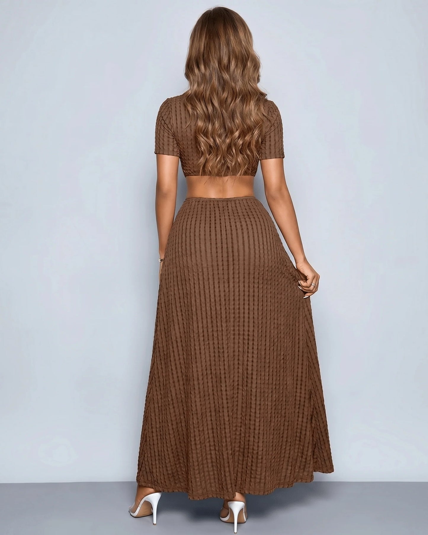 Maryse Women's Maxi Dress | Deep V-Neck | High Front Slit