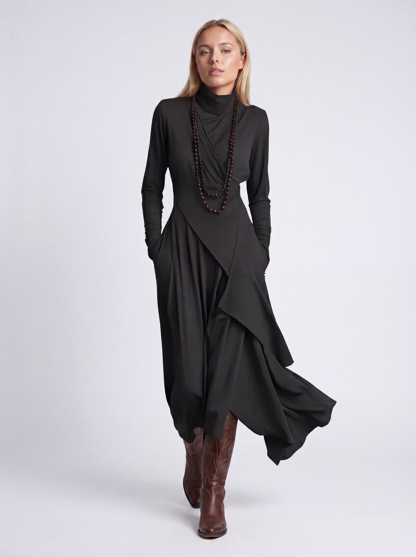 Inès Dames Maxi Jurk | Elegant Zwart Design | Tijdloze Stijl