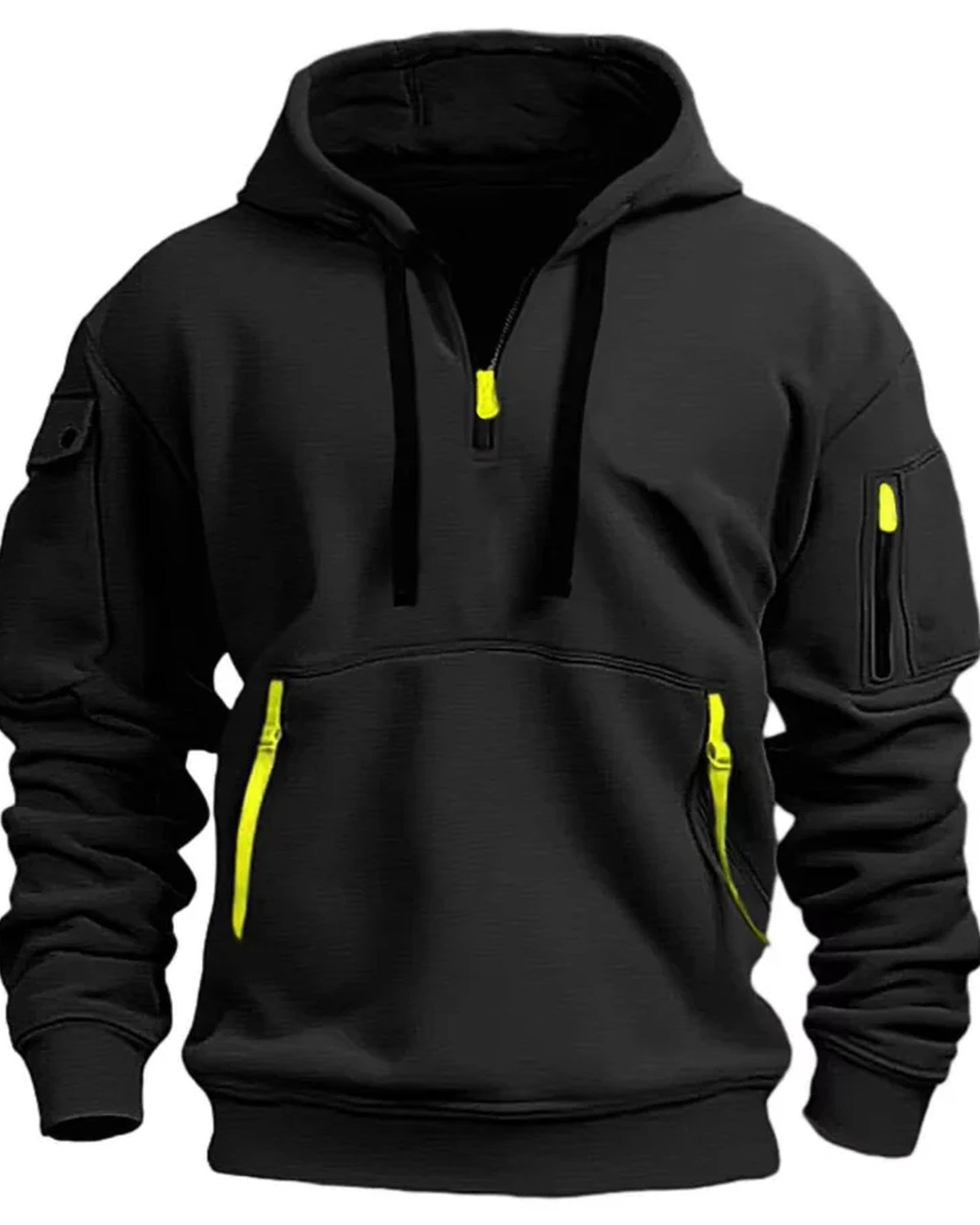 Corrado Heren Hoodie | Cargo-Zakken | Halve Ritssluiting