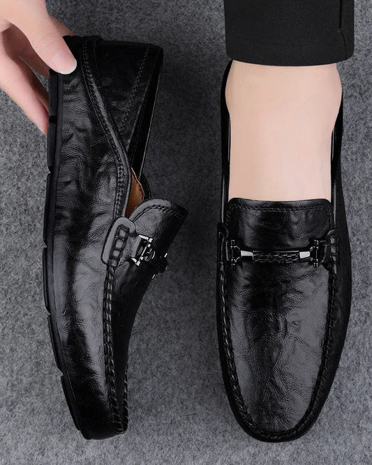 Maurizio Heren Schoenen | Leren Mocassin | Metalen Detail