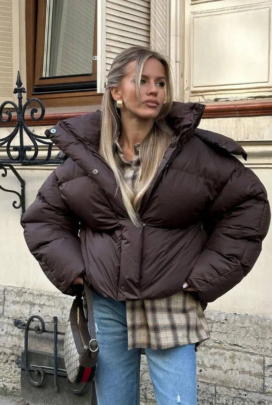 Guislaine Dames Puffer Jakke | Oversized Pasform | Cropped Længde