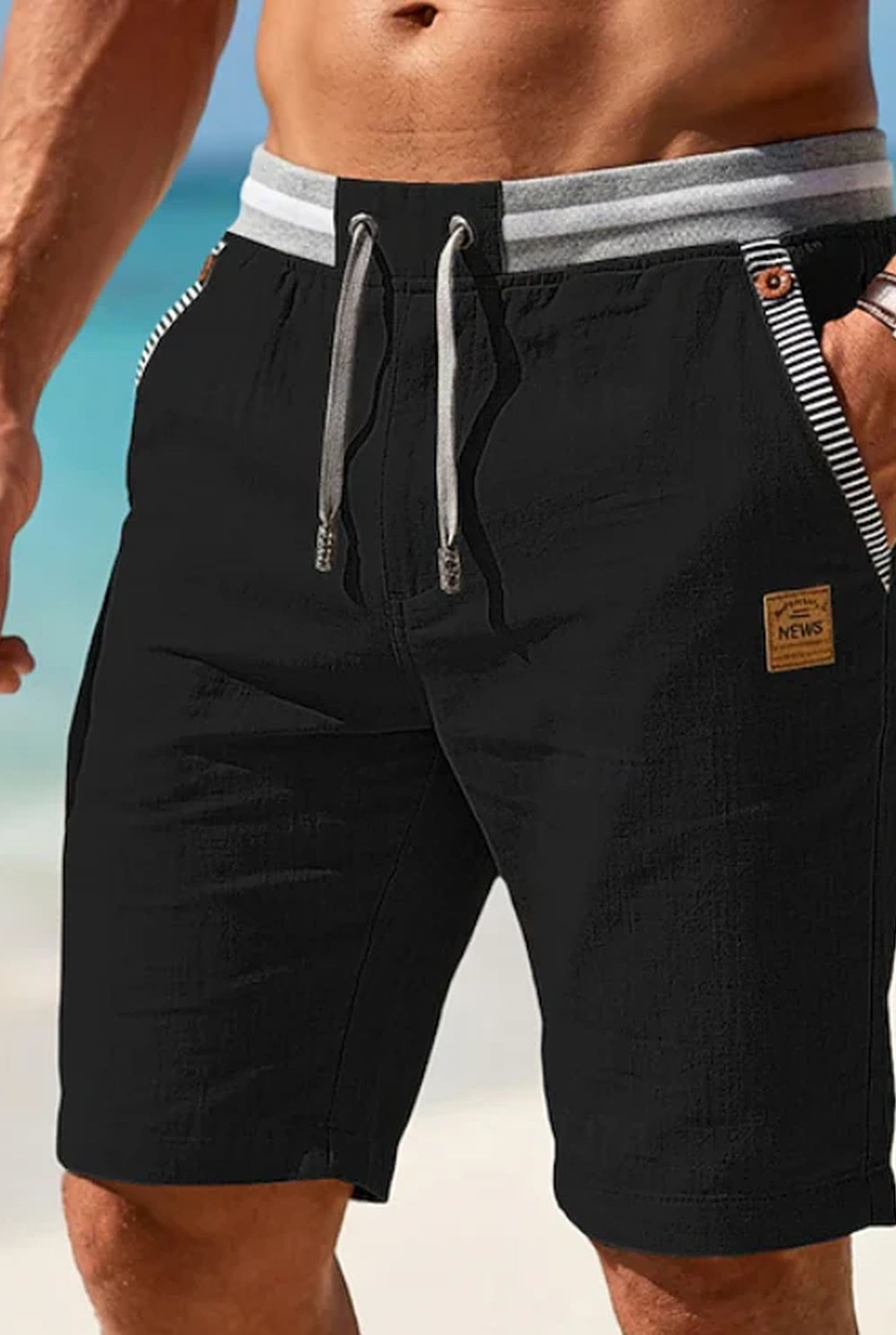Diego Heren Shorts | Linning med snøre | Læderlogo-patch
