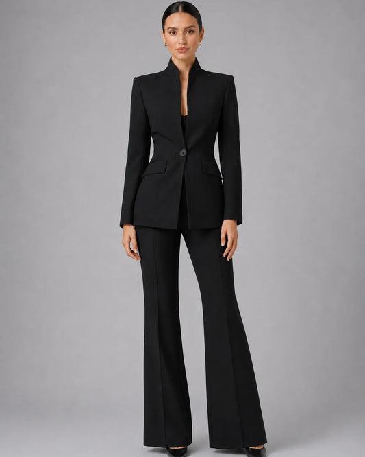 Azzurra Dames Co-Ord Set | Longline Blazer | Wijde Pantalon