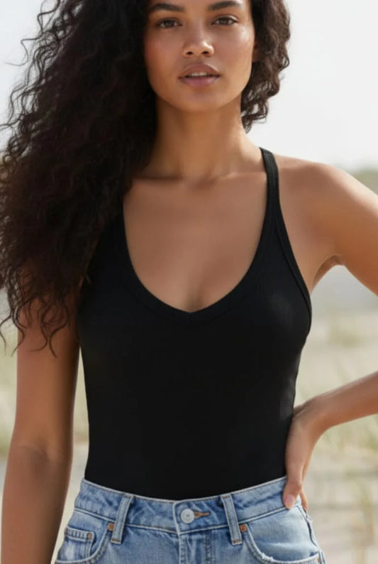 Gislaine Dames Tanktop | Dyb V-hals | Racerback Snit