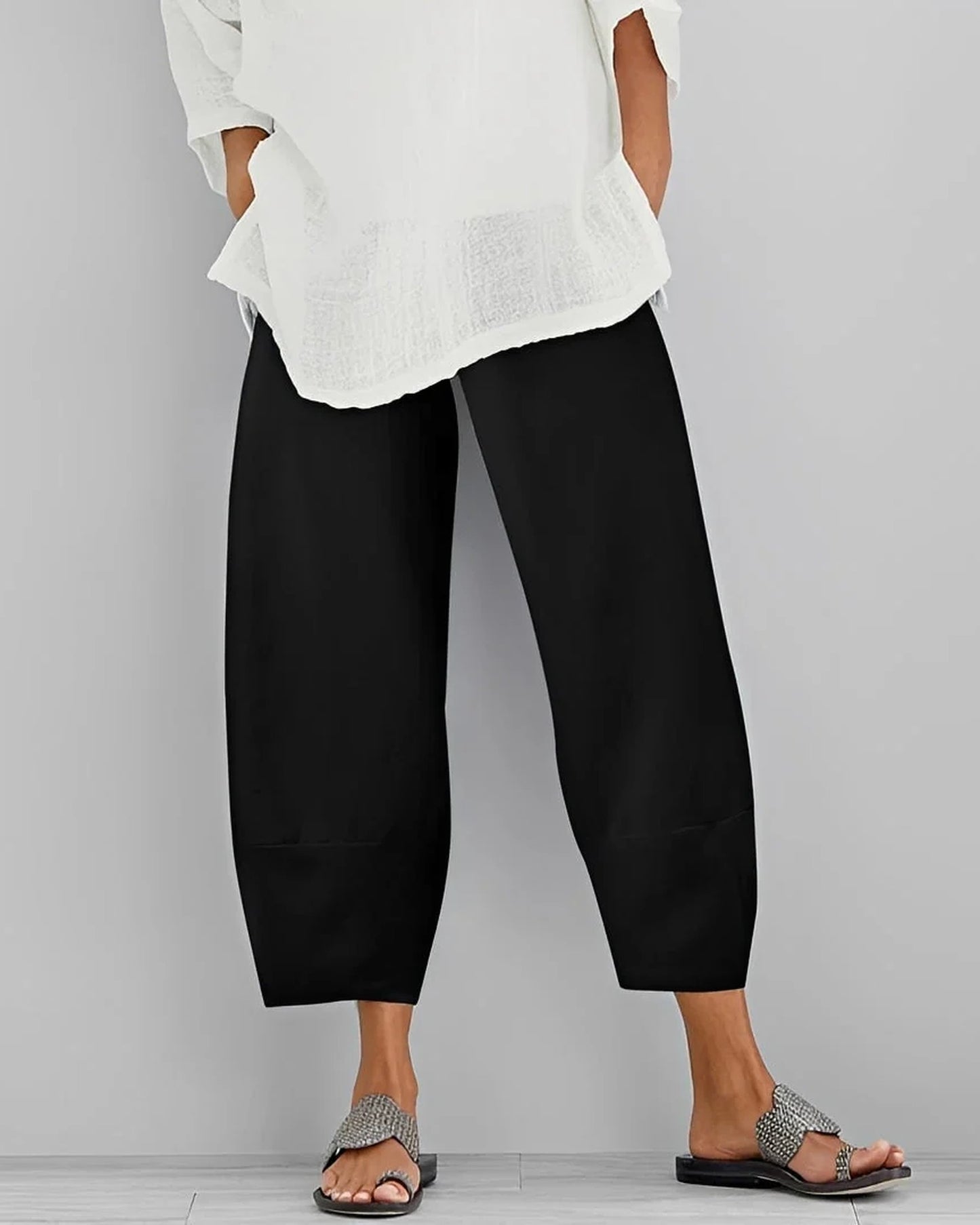 Pascaline Dames Broek | Wide-Leg Pijpen | Horizontale Stiknaden