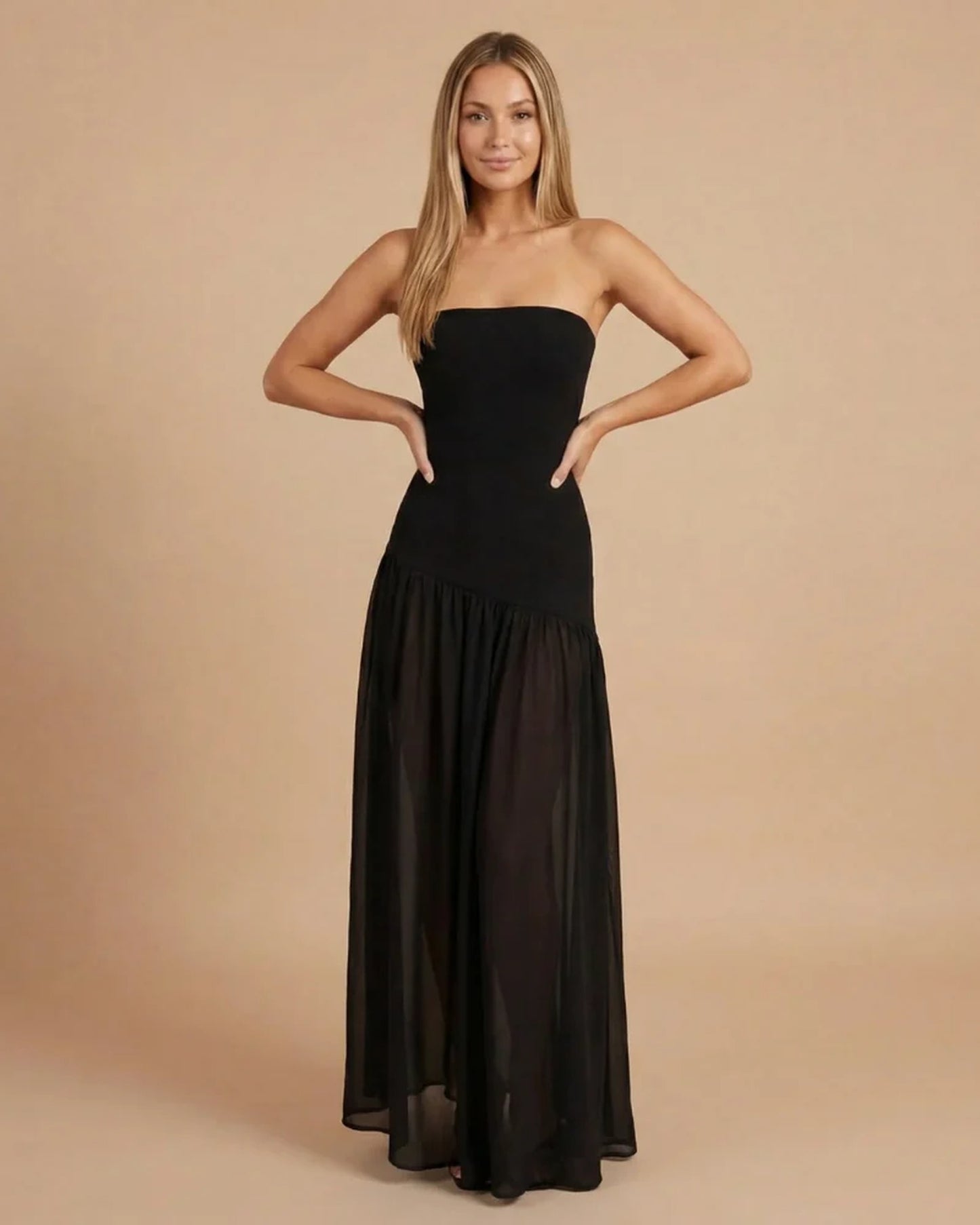 Marcelline Women's Maxi Dress | Strapless | Ruffles