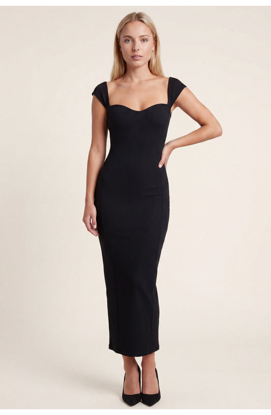 Dames Midi Jurk | Split | Strakke Bodycon Pasvorm