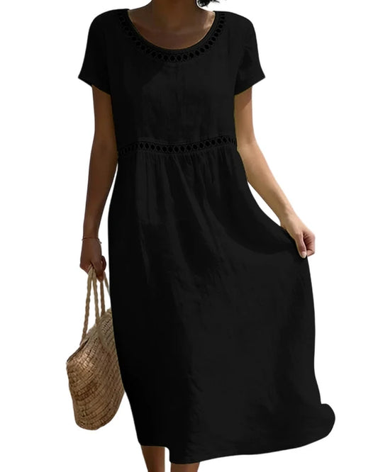 Alessandra Dames Midi Dress | Round Neckline | Summer