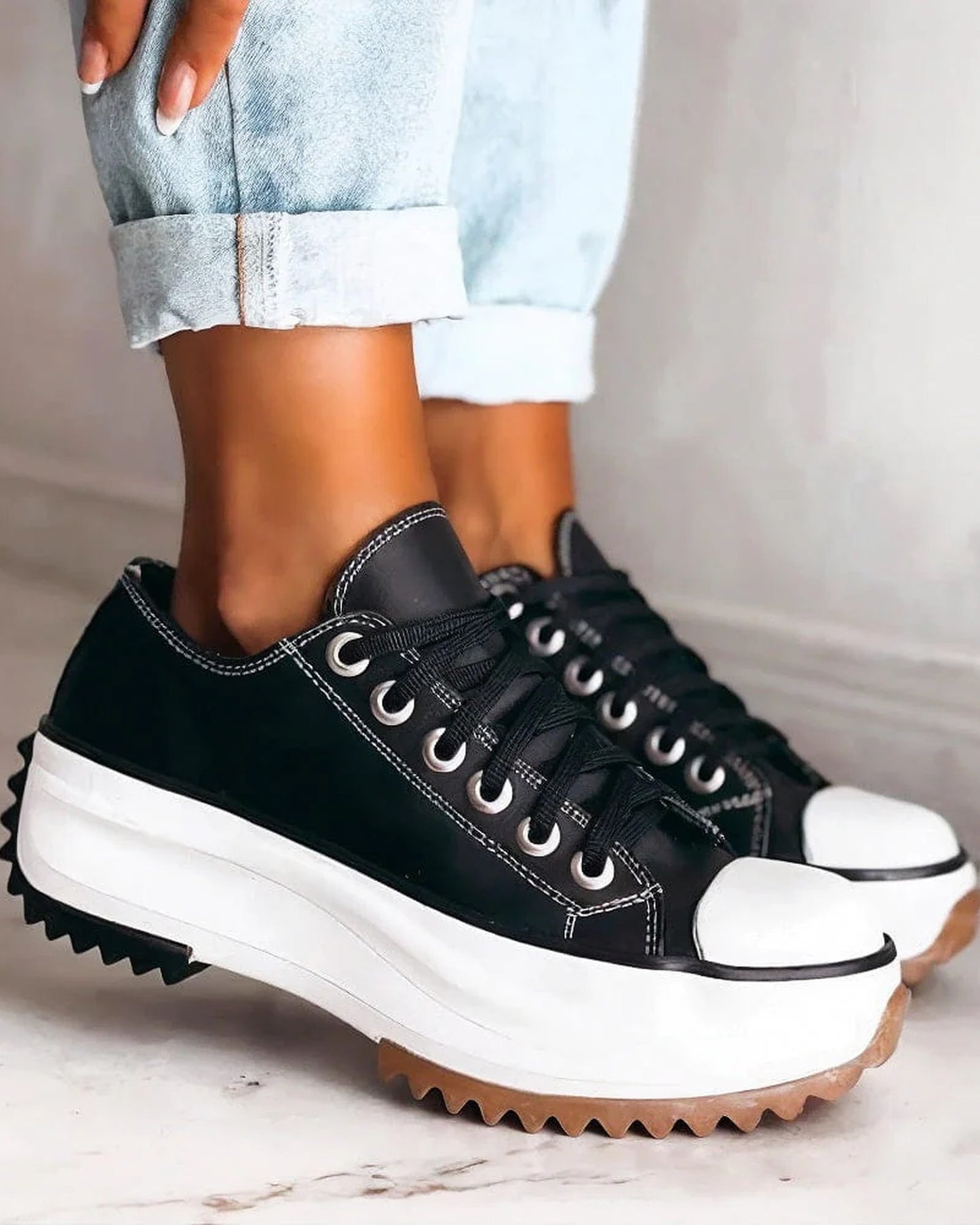 Capitoline Dames Sneakers | Plateau Zool | Rubberen Gripnokken
