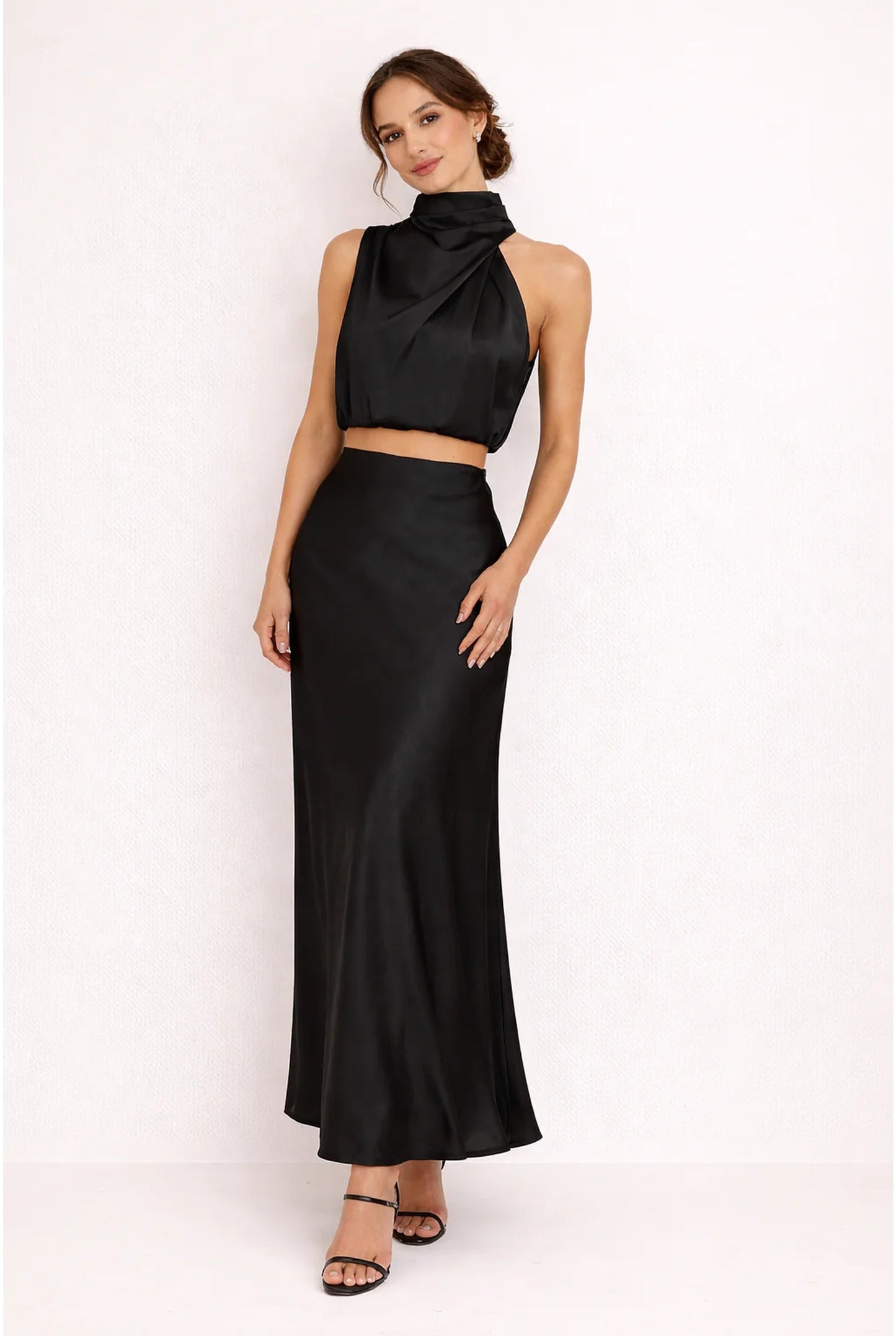 Adrienne Women's Co-ord Set | Halter Neck Top | Maxi Skirt