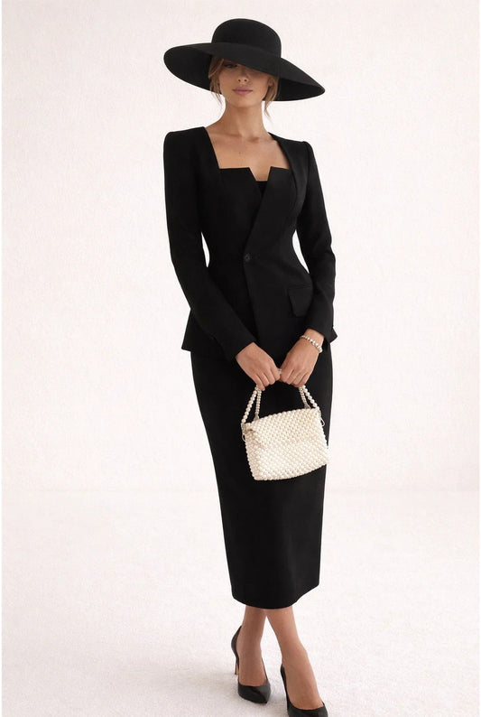 Mélanie Women's Co-ord Set | Square Neck | Tailored Blazer