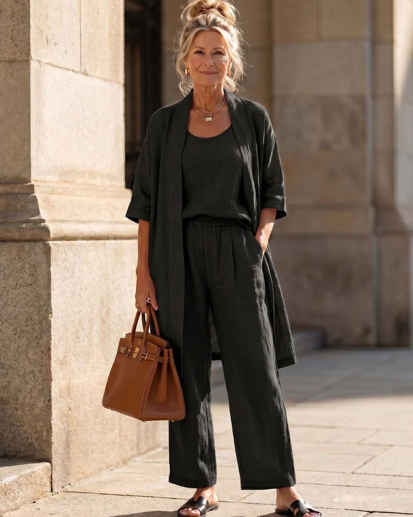 Angelique Dames Co-Ord Set | Kimono Overjas | Elastische Tailleband
