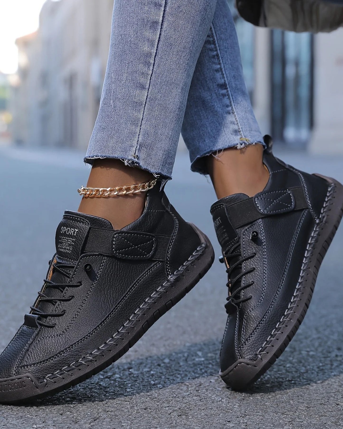 Bénigne Dames Orthopedische Sneakers | Hoge Enkelsluiting | Klittenband Velcro