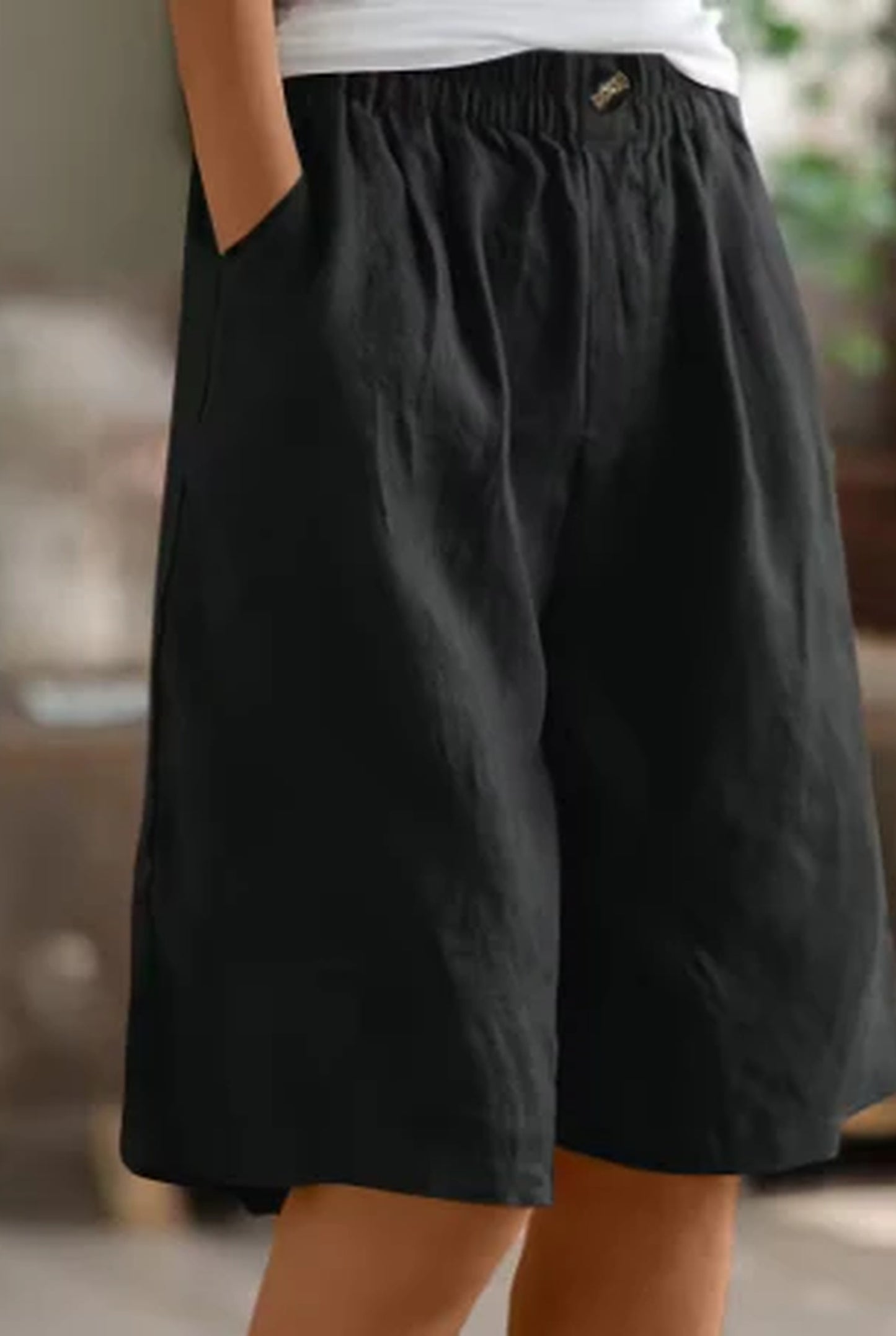 Amata Dames Broek | Wijde Pijpen | Elastische Tailleband
