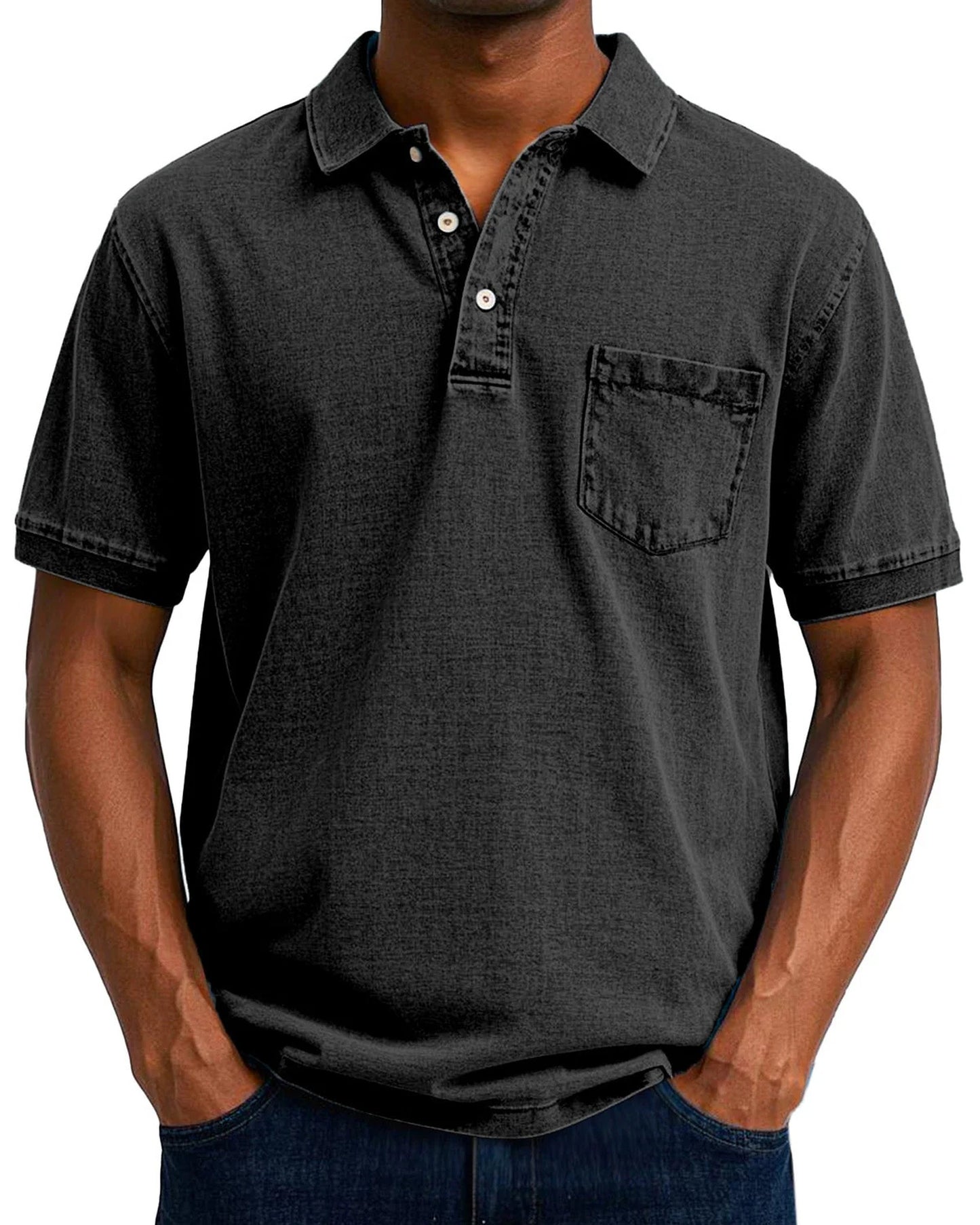 Egidio Heren Polo Shirt | Borststak Detail | Klassieke Kraag