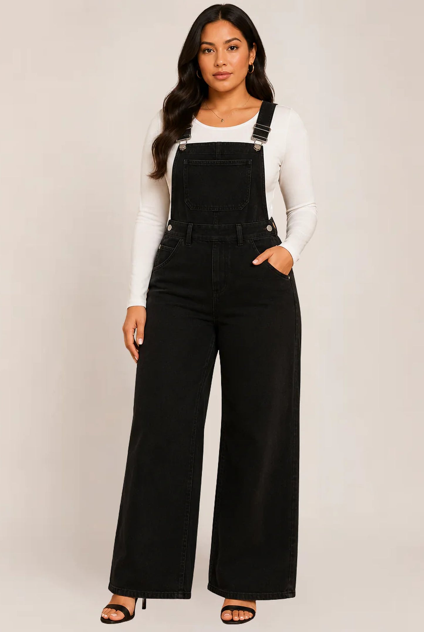 Ramona Dames Jumpsuit | Wijde Pijpen | Verstelbare Schouderbandjes