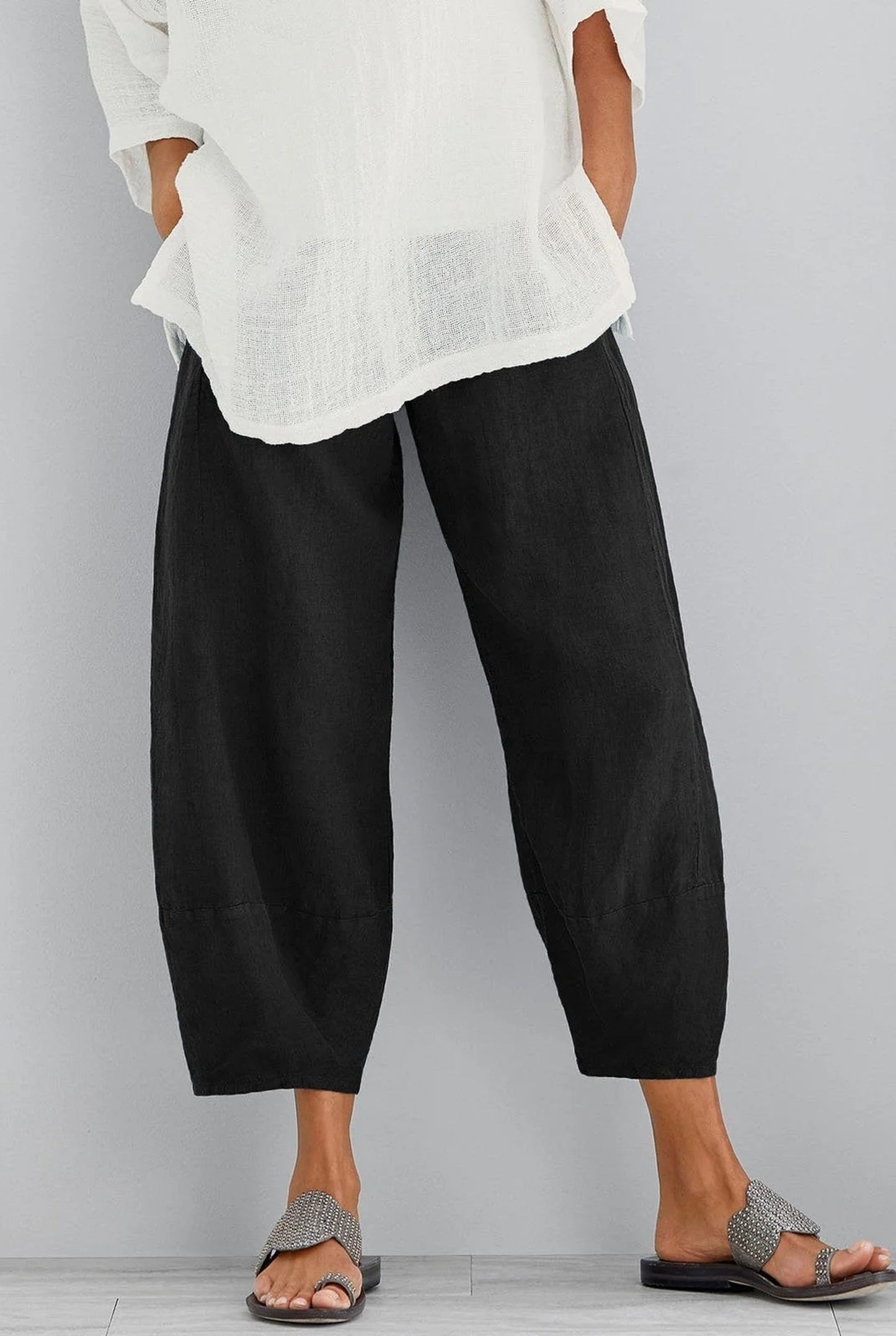 Amance Dames Broek | Wijde Pijpen | Enkellange Pasvorm