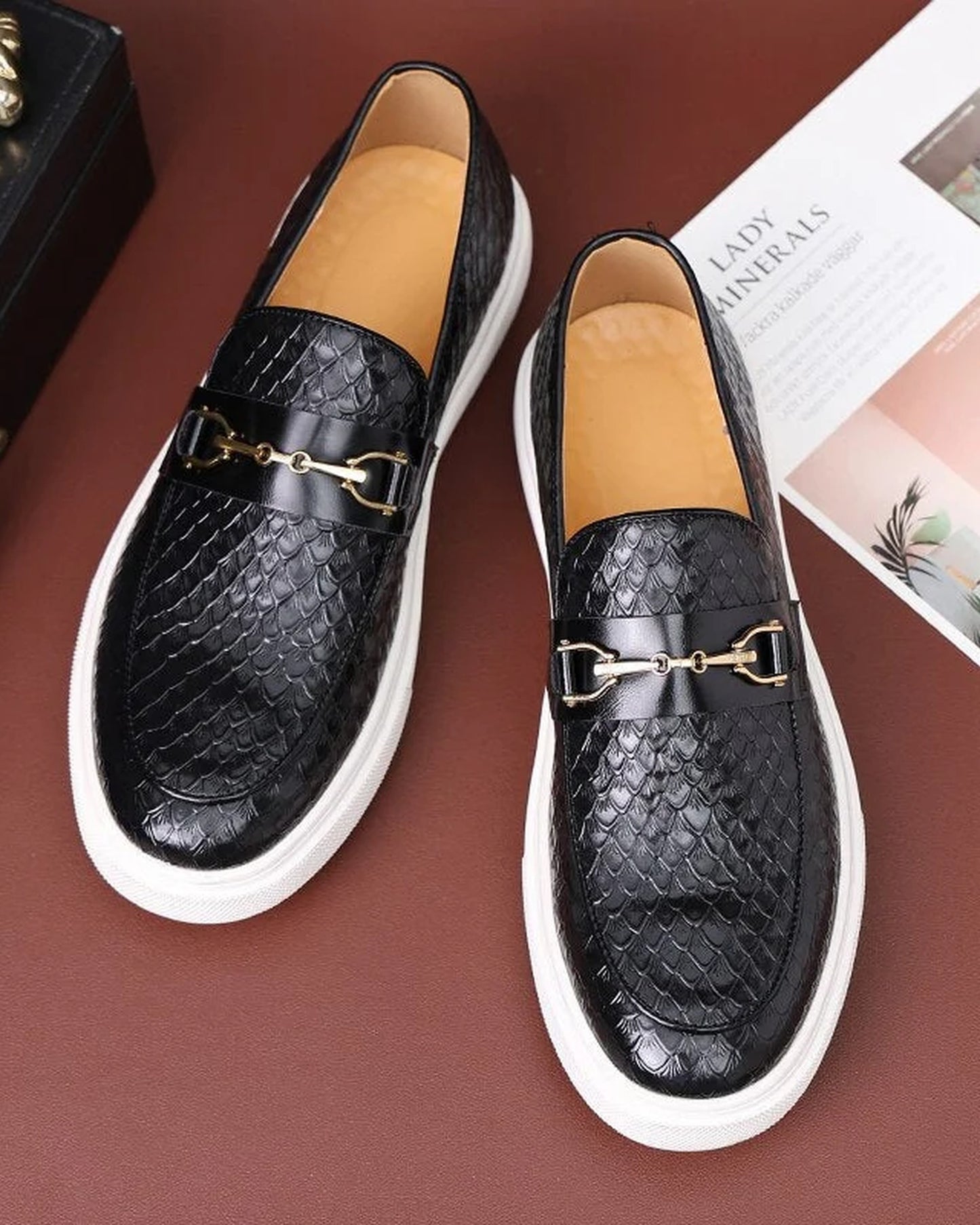 Marcello Heren Schoenen | Quilted Patroon | Metalen Gesp Details