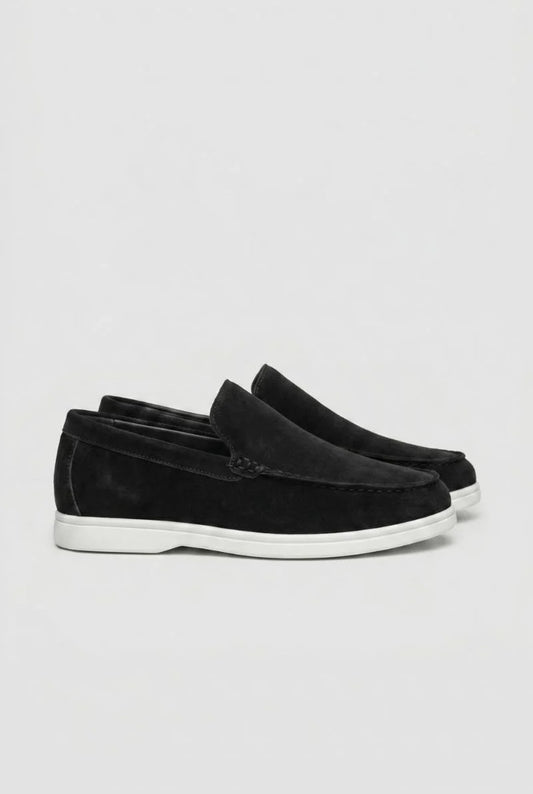 Fabrizio Heren Schoenen | Suède Loafer Dessin | Contrasterende Zoolrand