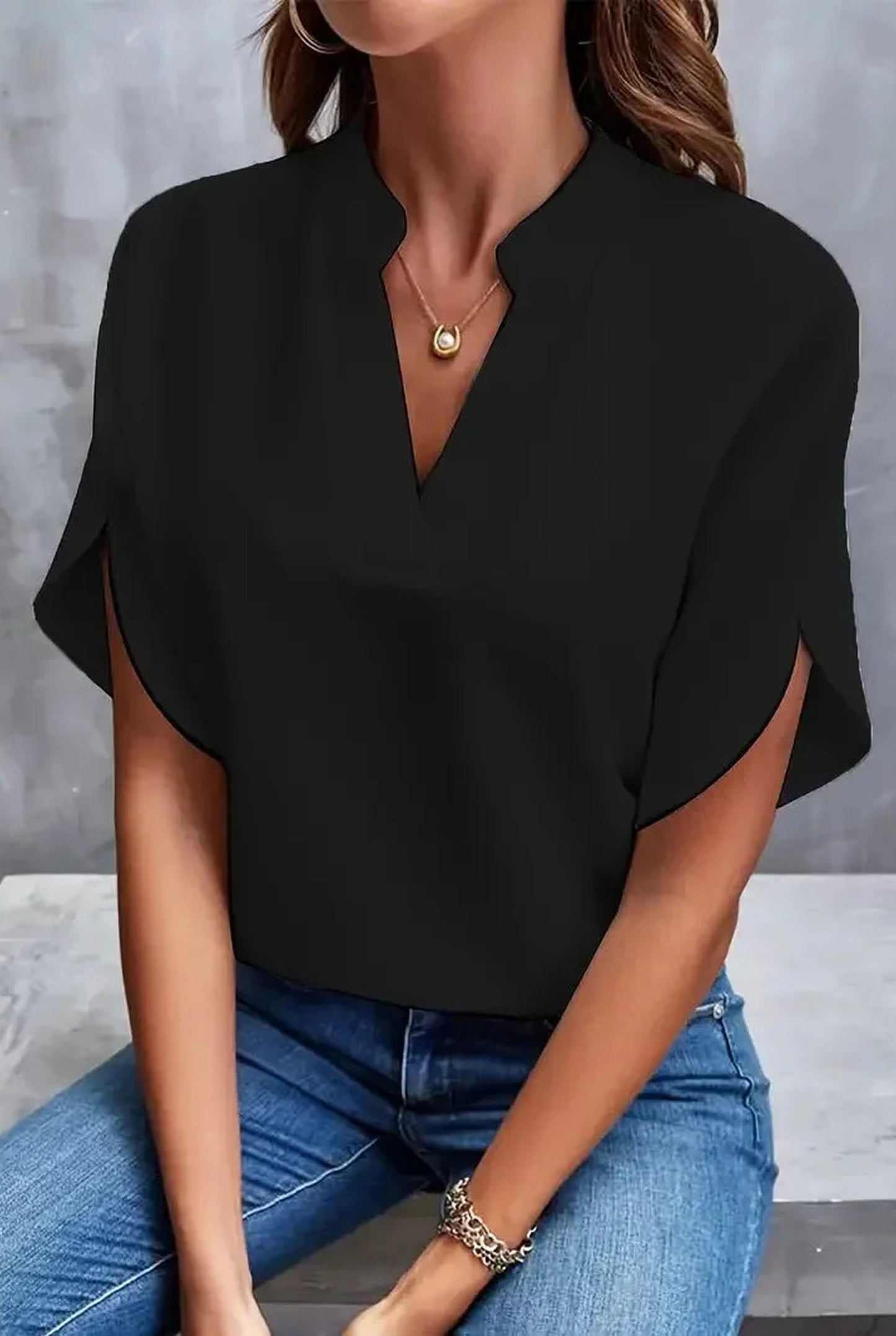 Philomèle Dames T-Shirt | Korte Mouwen | V-Hals