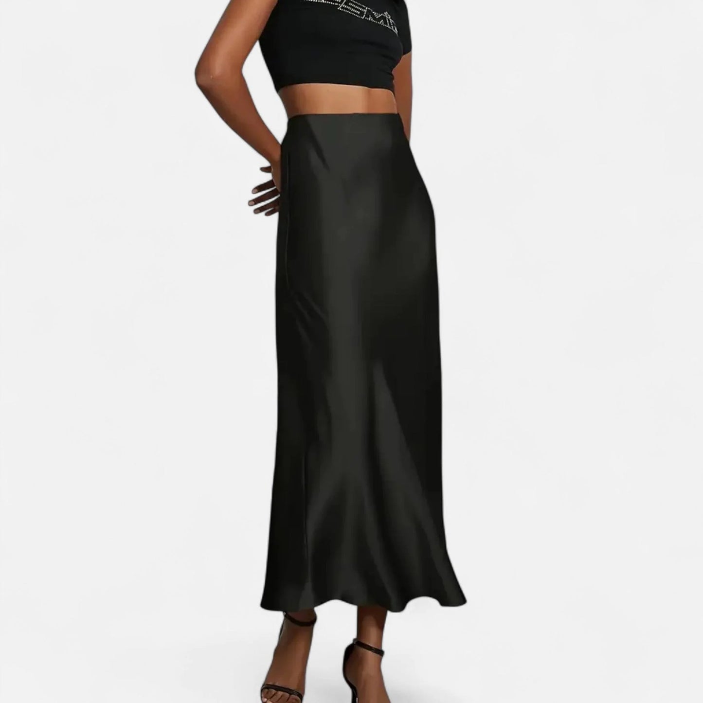 Garland Women's Skirt | Satin Midi | Flared Hem