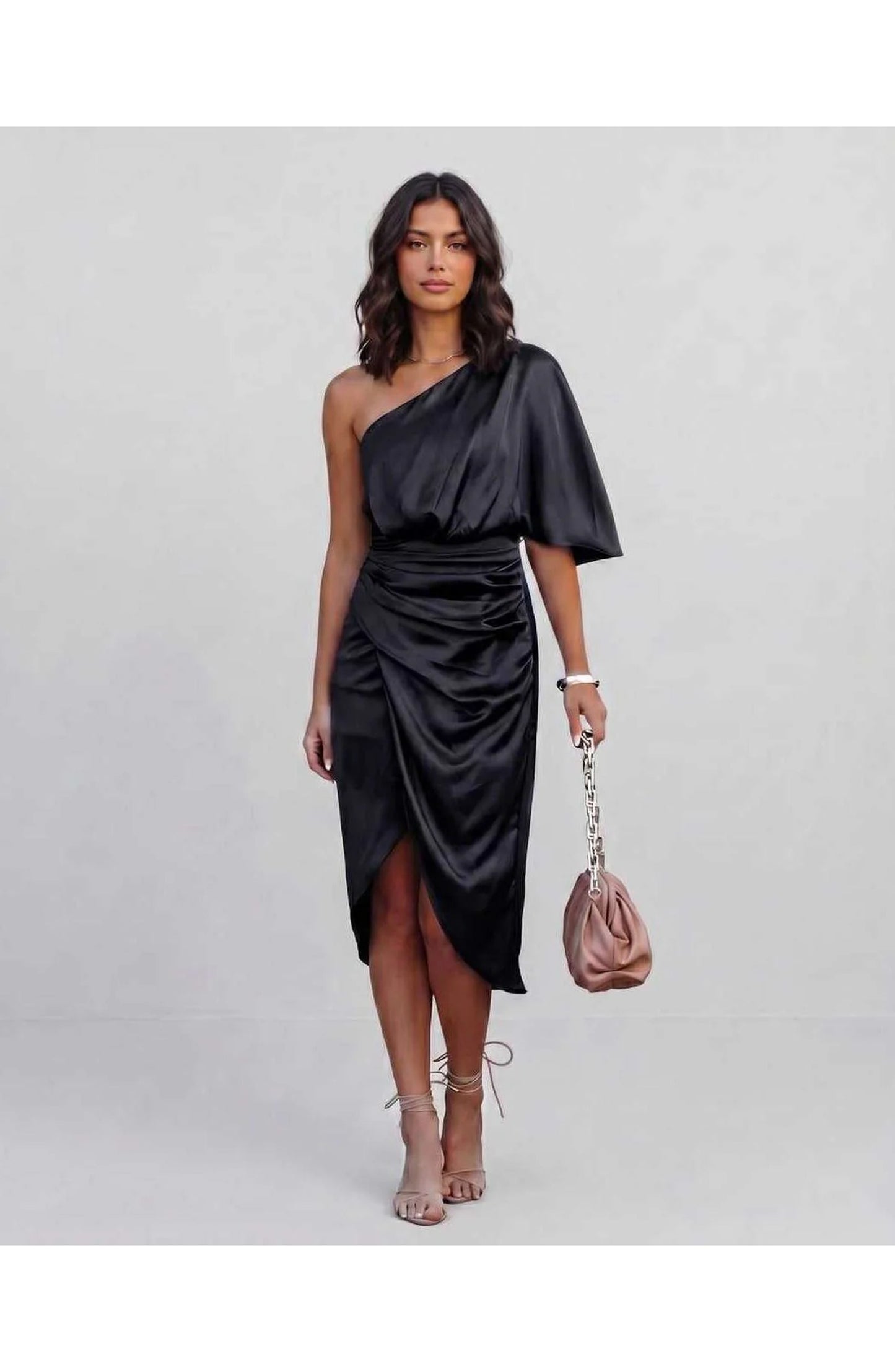 Marguerite Women's Midi Dress | One Shoulder | Layered Fringe