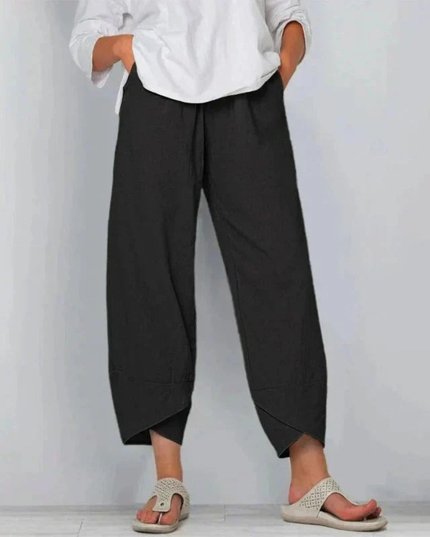 Béline Dames Broek | Wijde Pijpen | Gekruiste Zoom