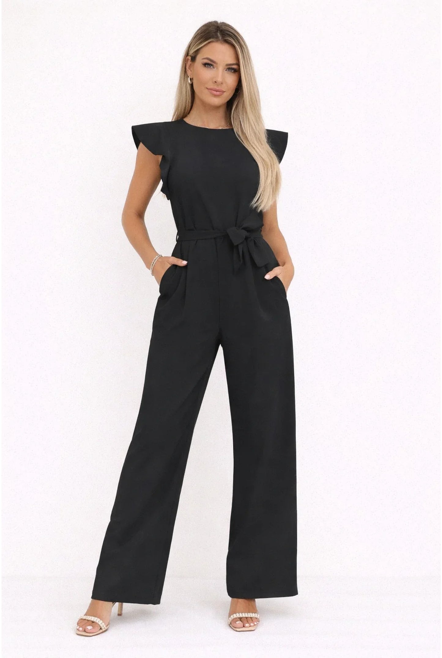 Élise Women's Jumpsuit | Ruffle Sleeves | Tie Belt