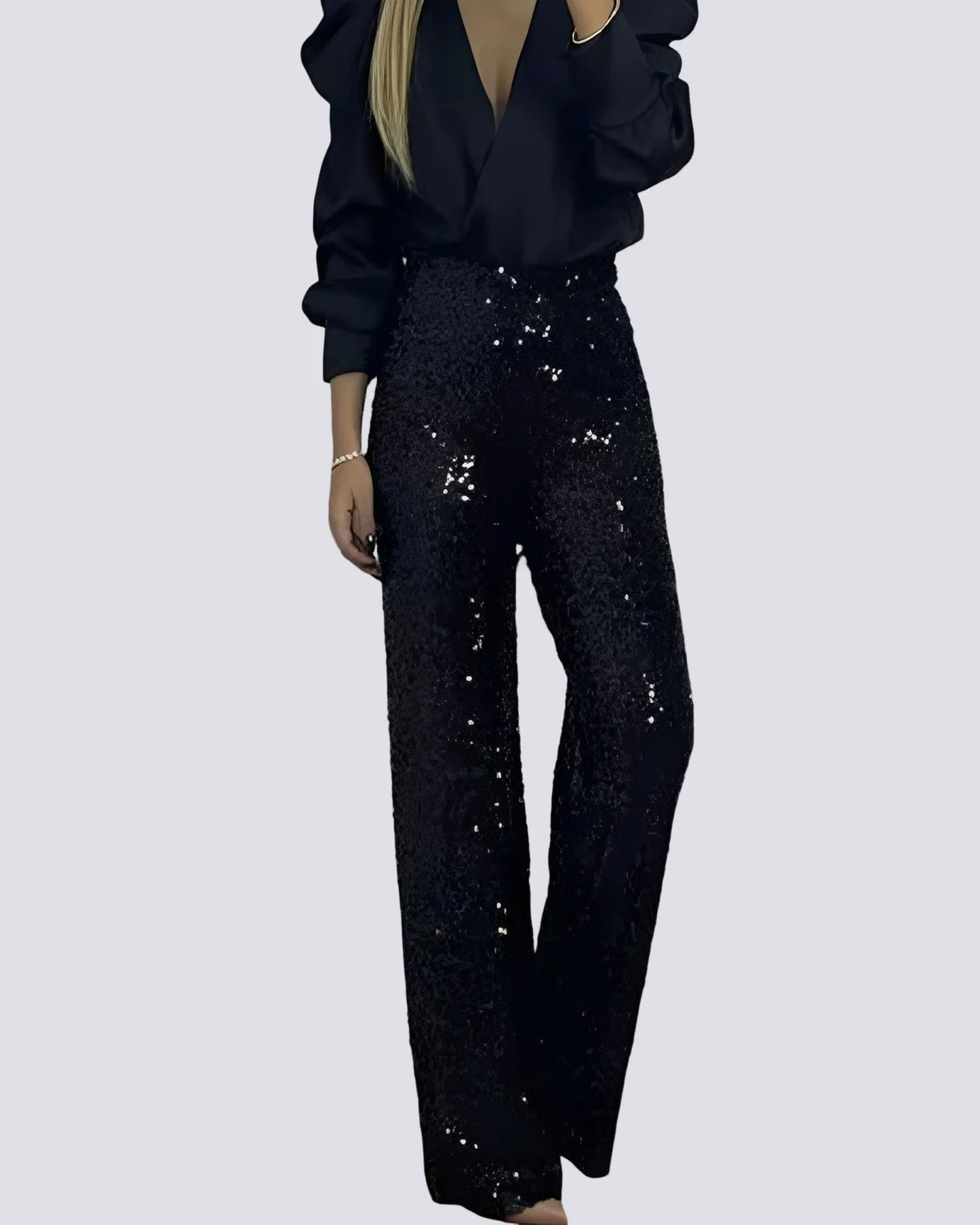 Philberte Dames Broek | Pailletten | Wijde Pijpen
