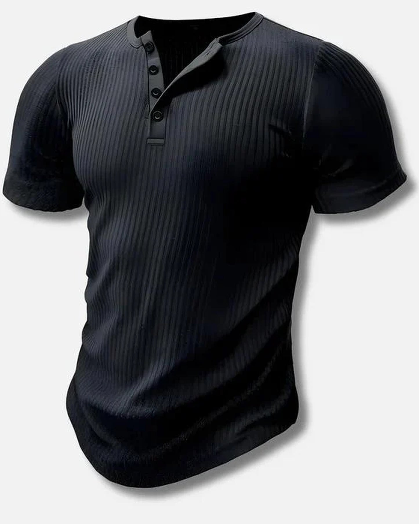 Giuliano Heren T-Shirt | Geribbelde Textuur | Contrasterende Kraag