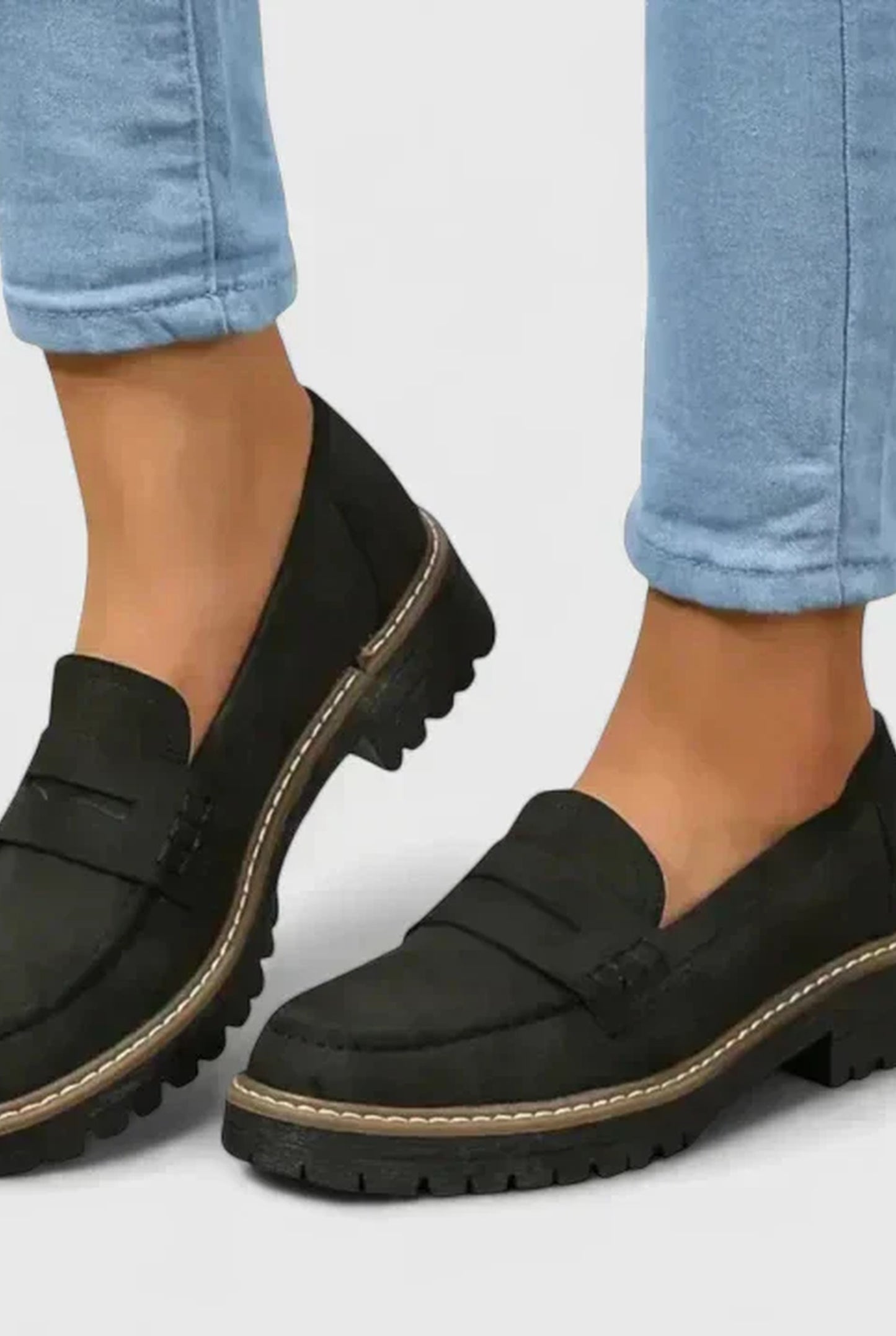 Calypso Dames Orthopedische Loafers | Dikke Profielzool | Decoratieve Penny Strap