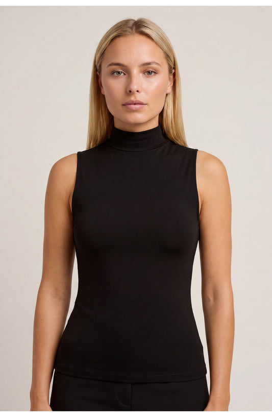 Vivienne Dames Top | Hoge Col | Aansluitende Pasvorm